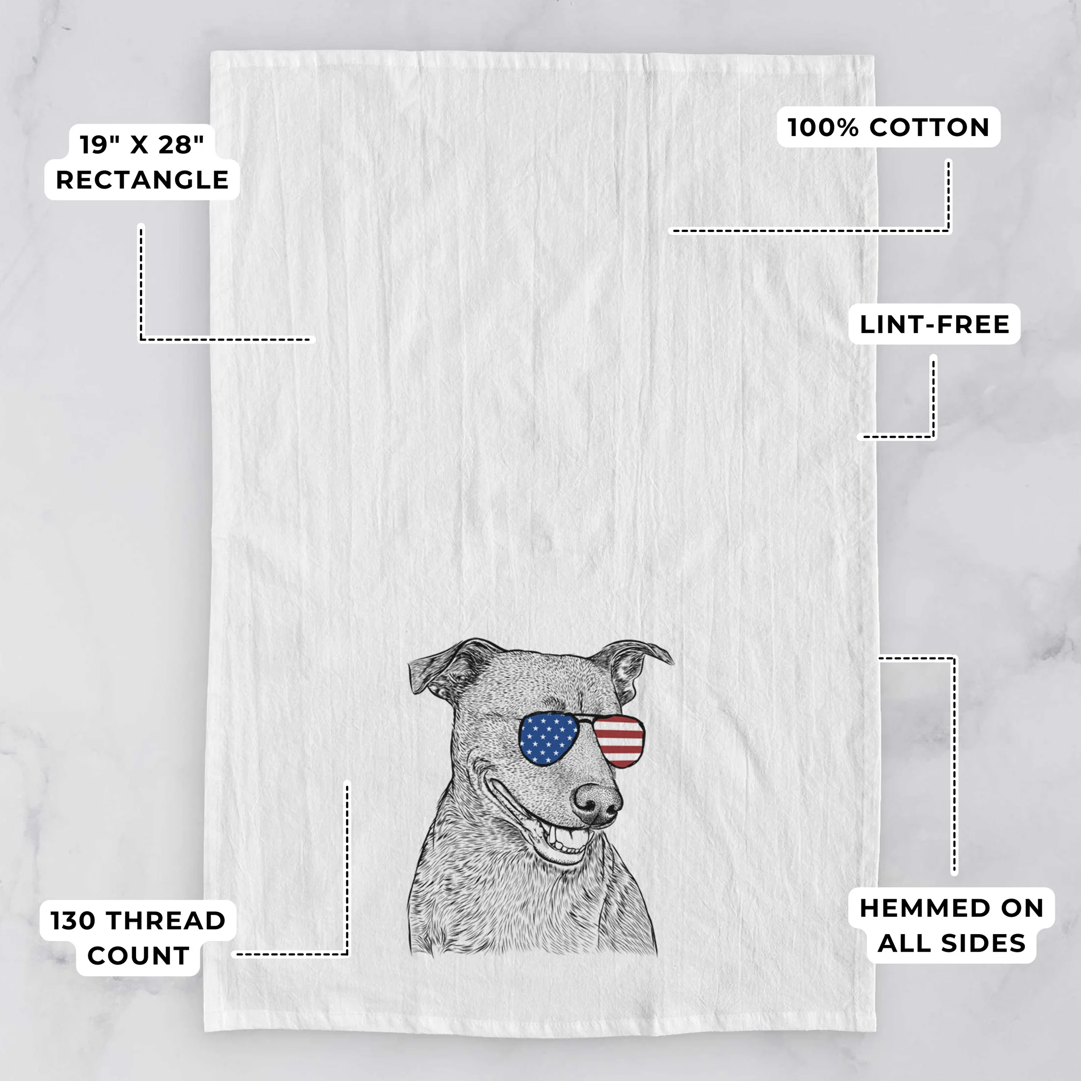 Honey the Lab Pit Mix Tea Towel - Image 3