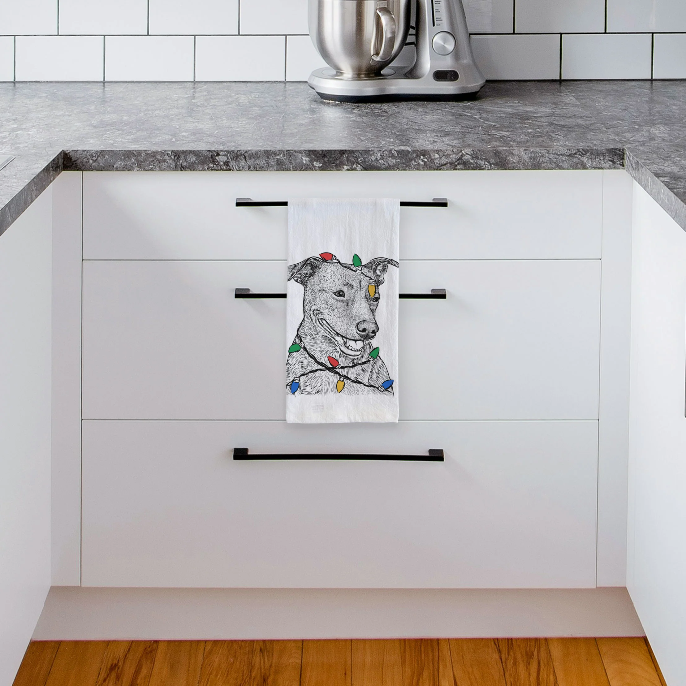 Honey the Lab Pit Mix Tea Towel - Image 4