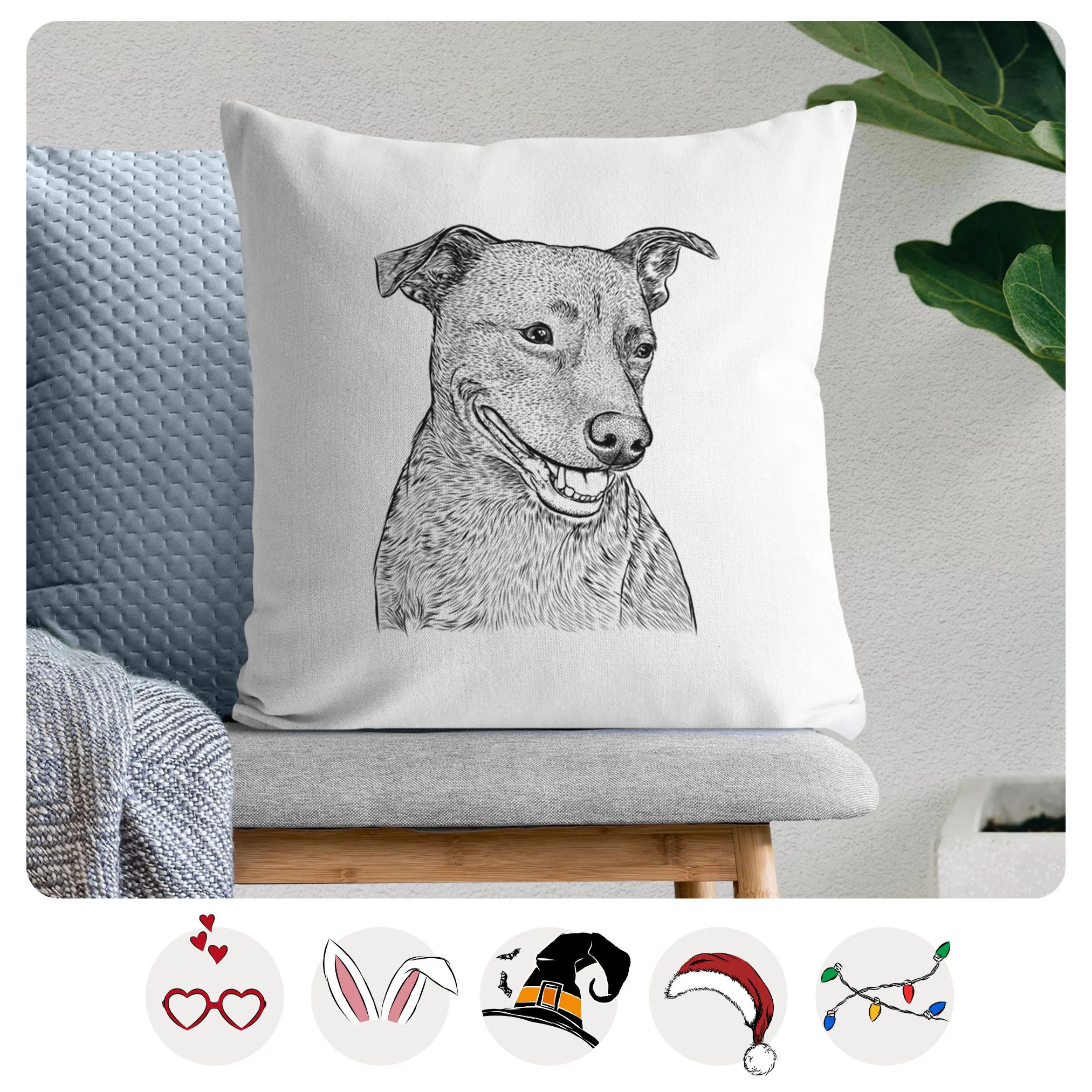 Honey the Lab Pit Mix - Throw Pillow Cover