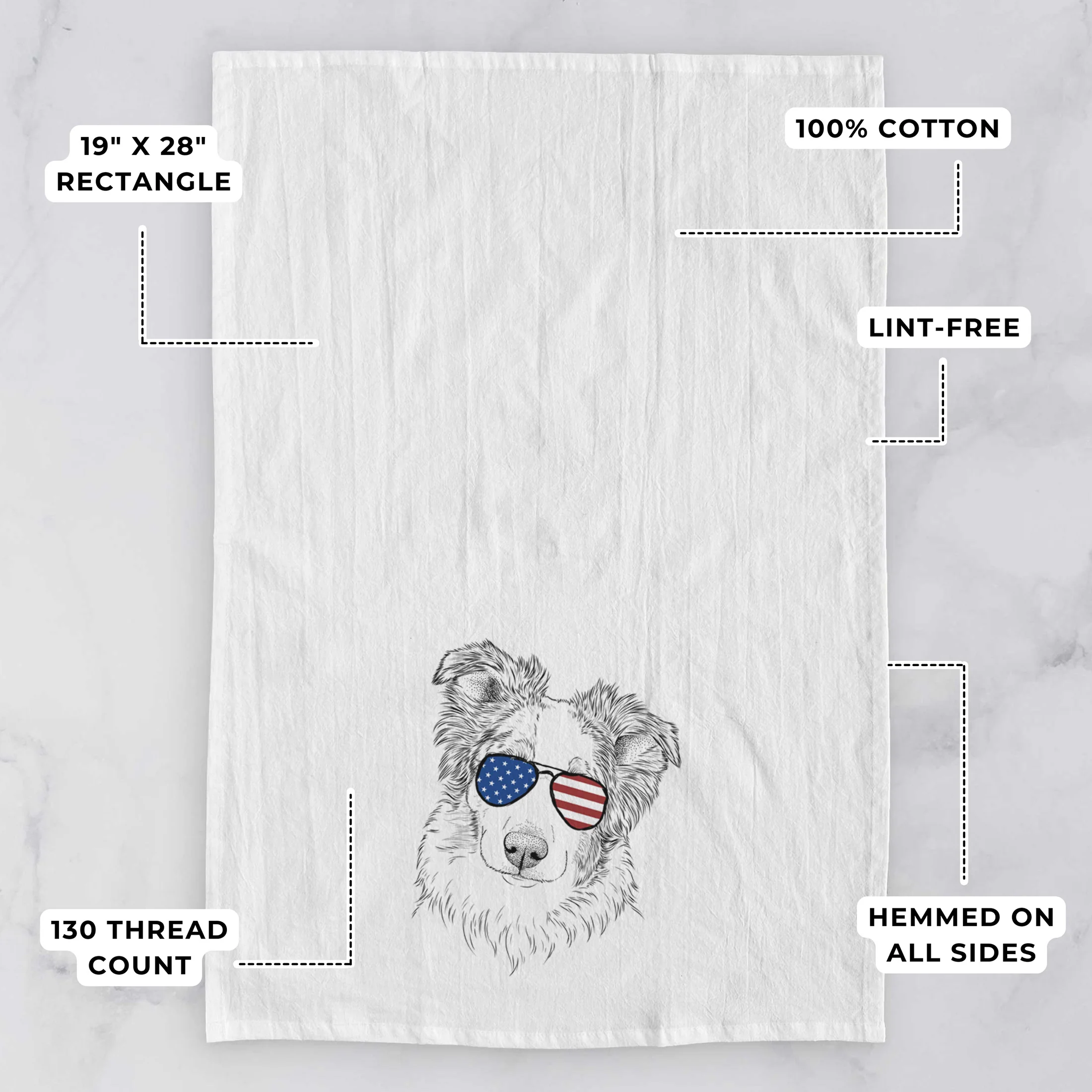 HoneyBee the Miniature Australian Shepherd Tea Towel - Image 3