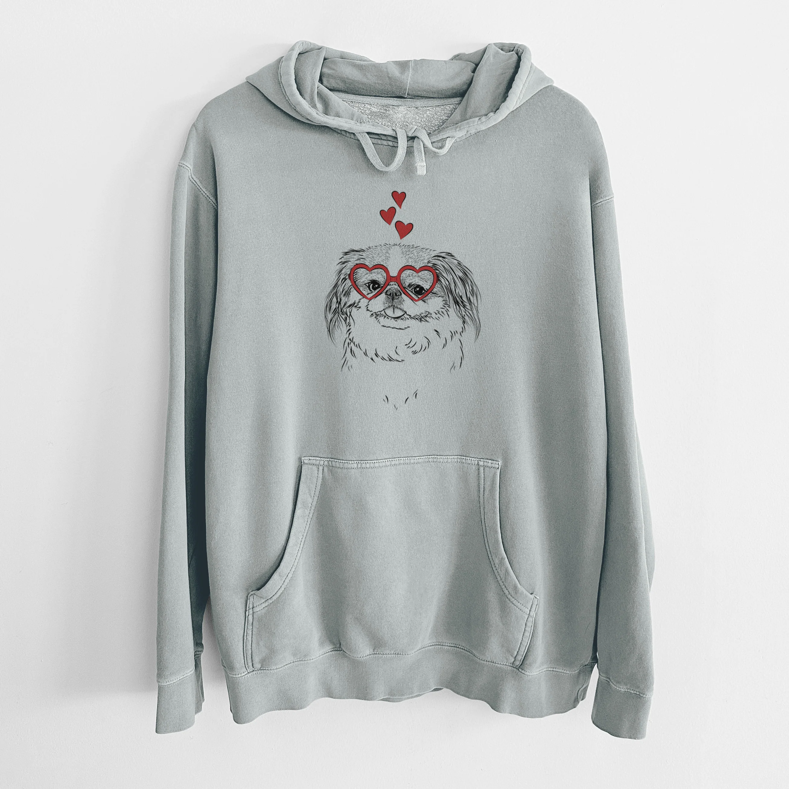 Valentine Abra Bean the Pekingese - Unisex Pigment Dyed Hoodie - Image 7