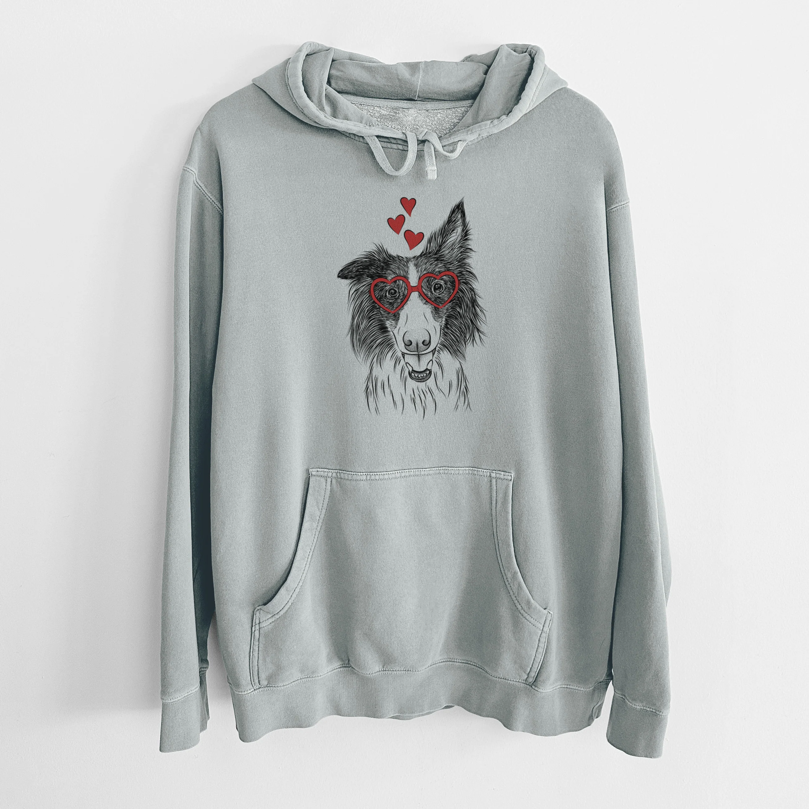 Valentine Archie the Silken Windhound - Unisex Pigment Dyed Hoodie - Image 7