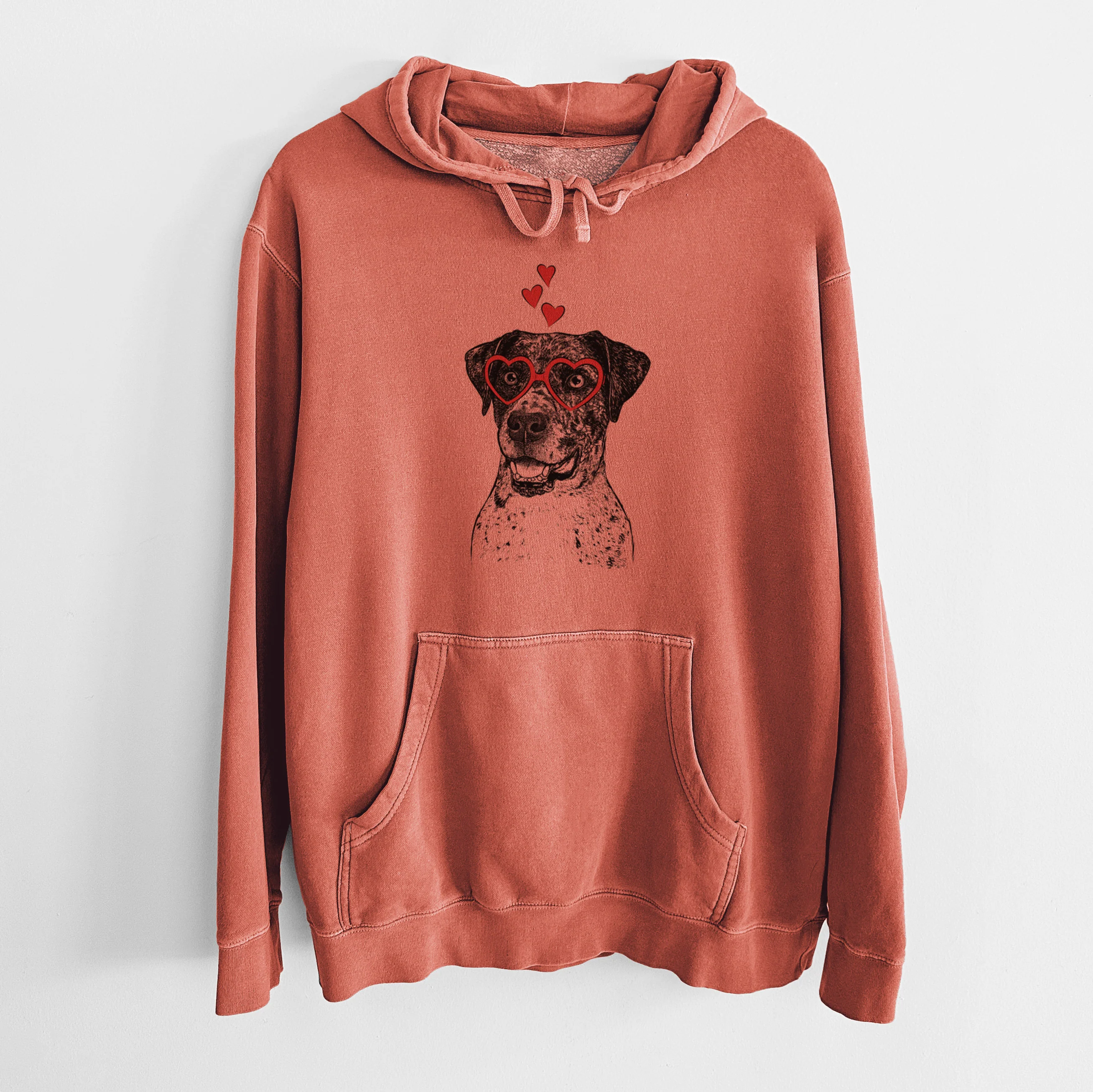 Valentine Argos the Catahoula - Unisex Pigment Dyed Hoodie - Image 8