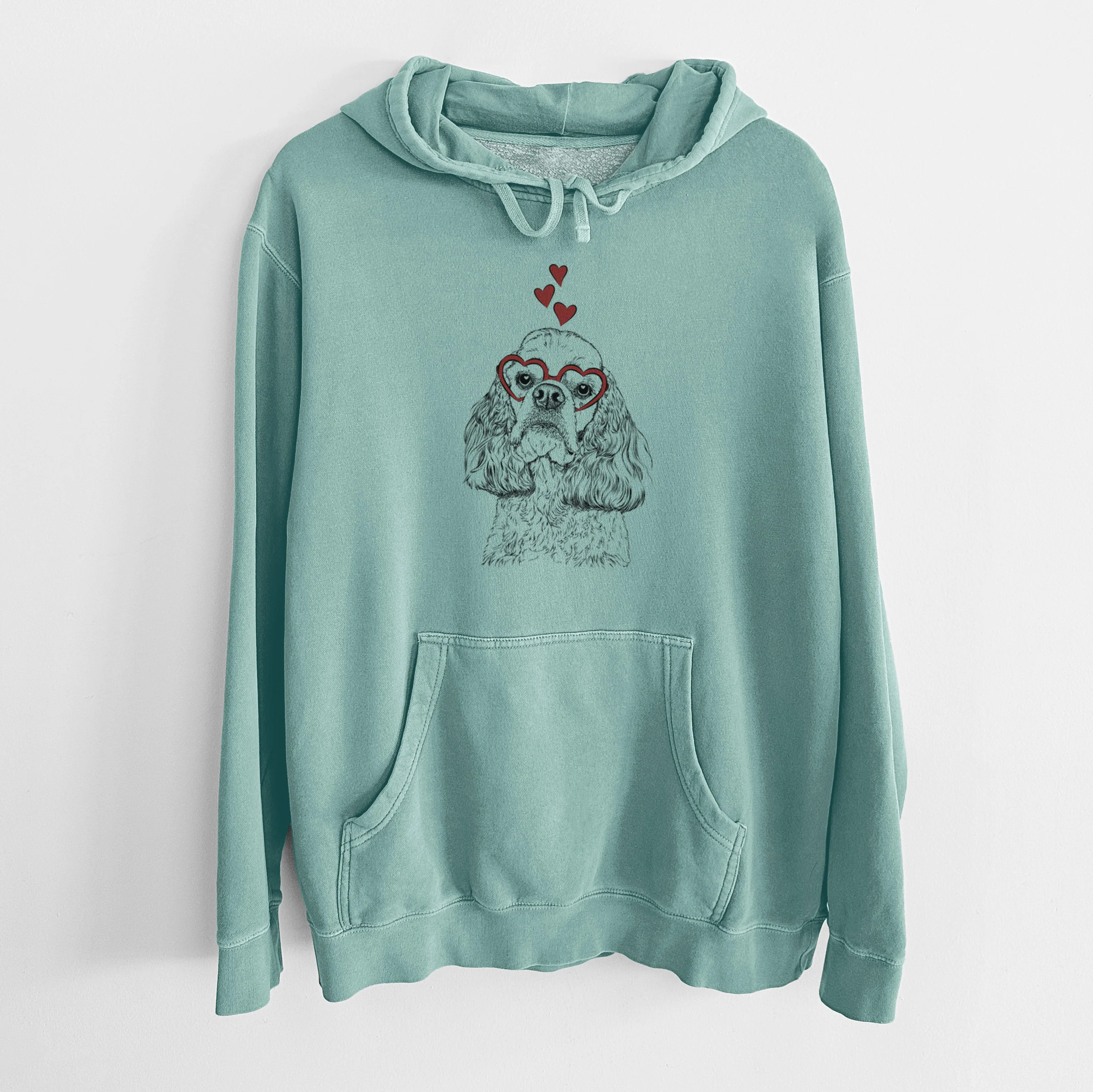 Valentine Bailey the American Cocker Spaniel - Unisex Pigment Dyed Hoodie - Image 10
