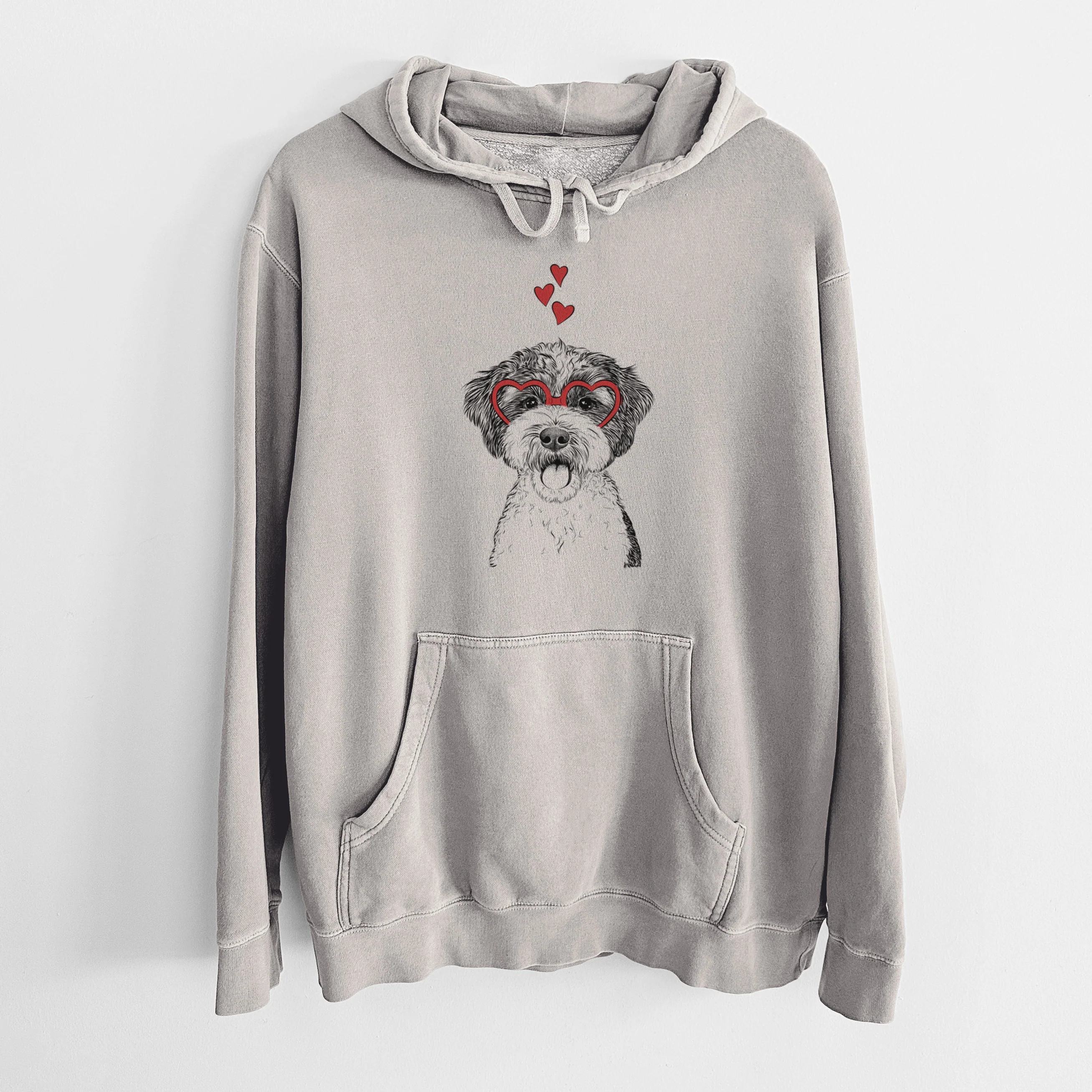 Valentine Bella the Cockapoo - Unisex Pigment Dyed Hoodie - Image 5