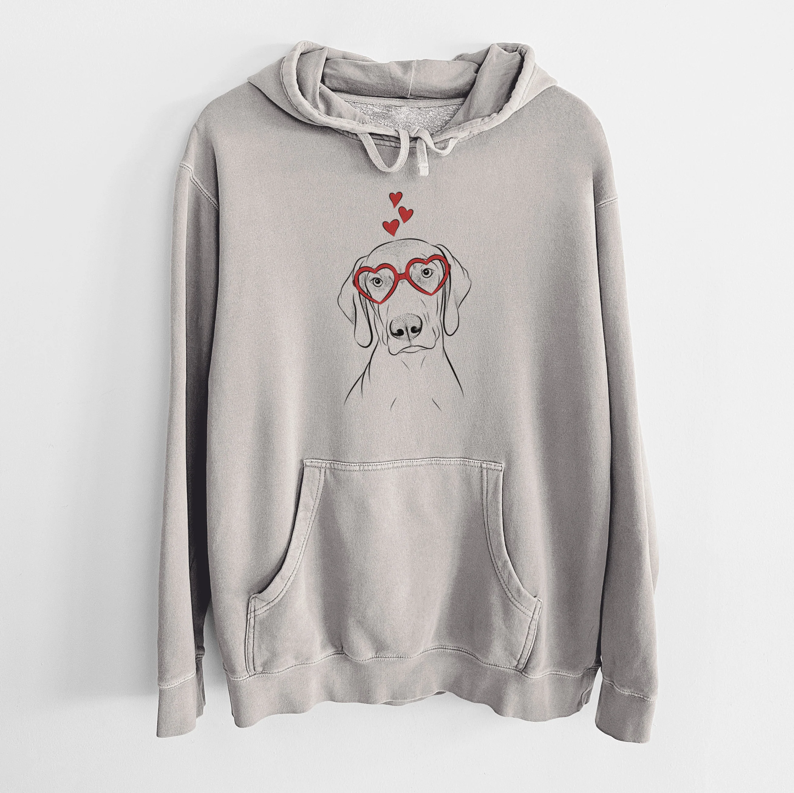 Valentine Benelli the Vizsla - Unisex Pigment Dyed Hoodie - Image 5