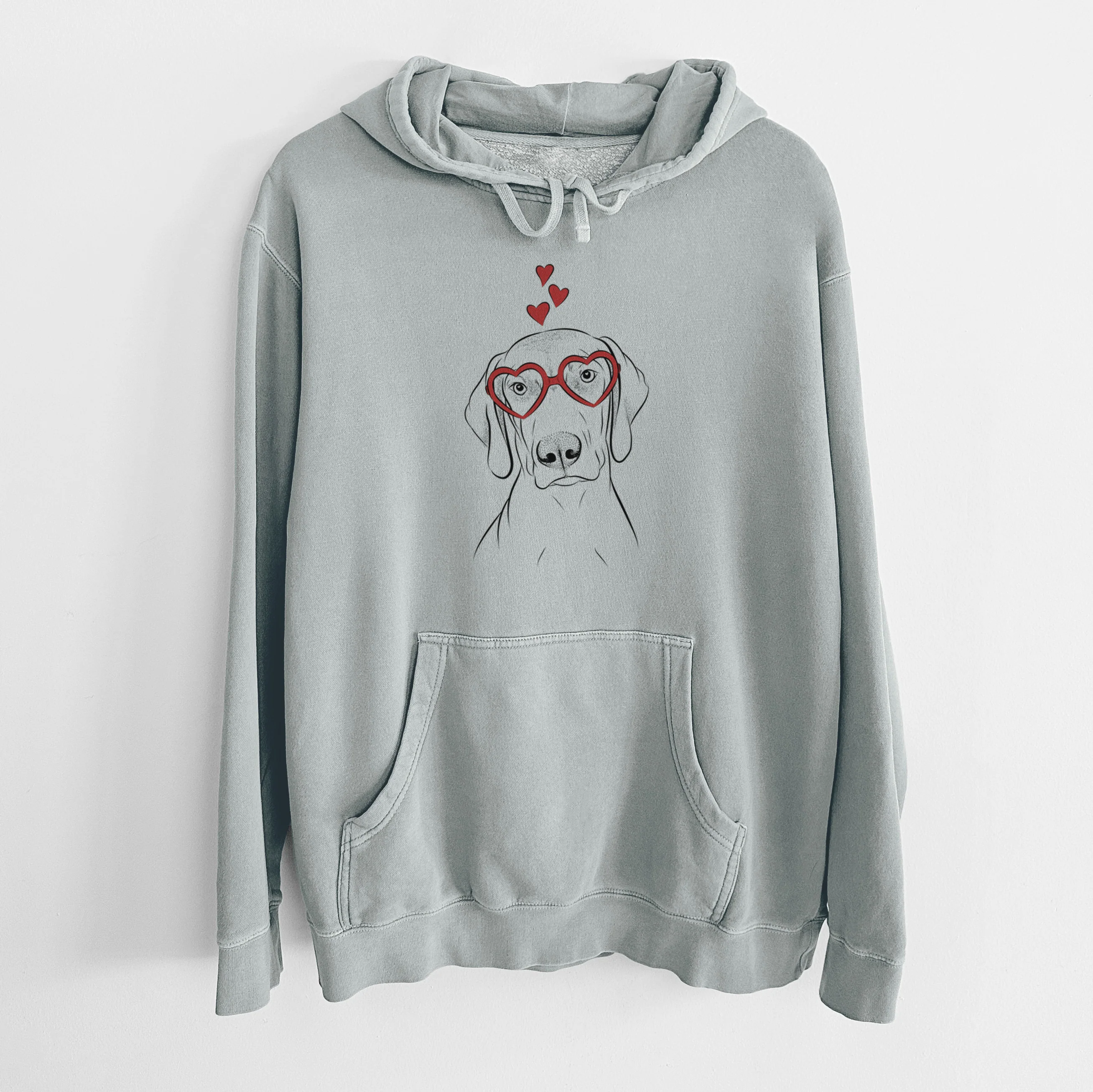 Valentine Benelli the Vizsla - Unisex Pigment Dyed Hoodie - Image 7