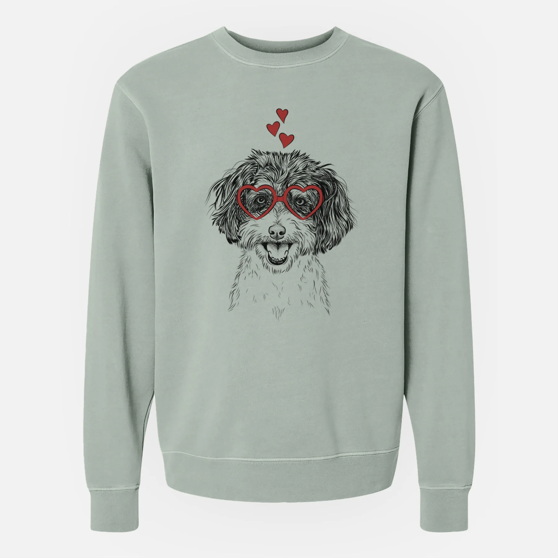 Valentine Carlos the Cavapoo - Unisex Pigment Dyed Crew Sweatshirt - Image 6