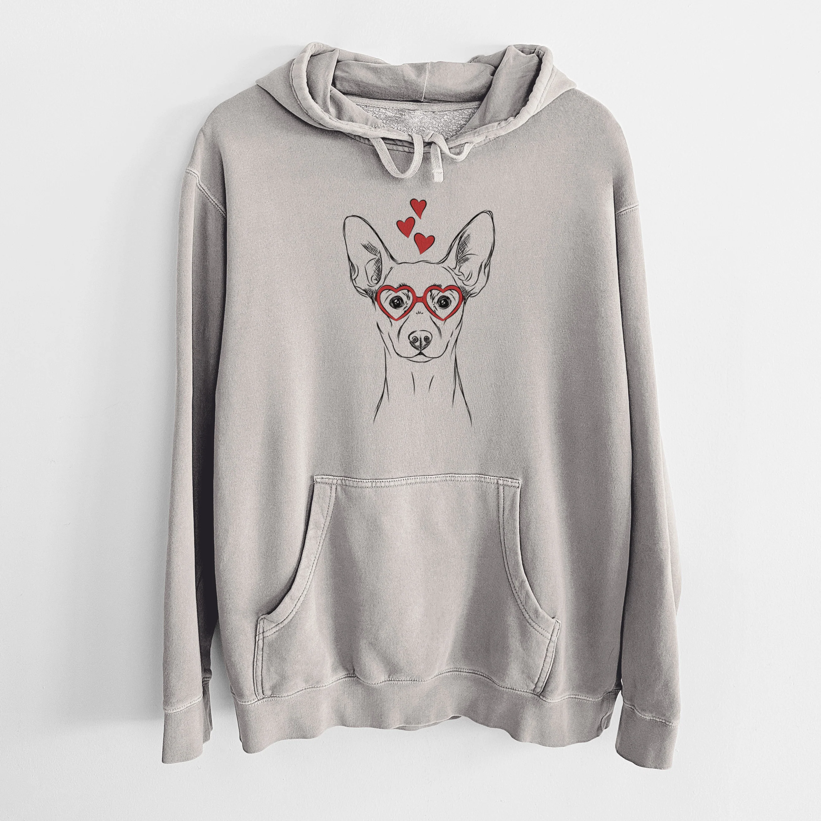 Valentine Chillie the Mini Pinscher - Unisex Pigment Dyed Hoodie - Image 5