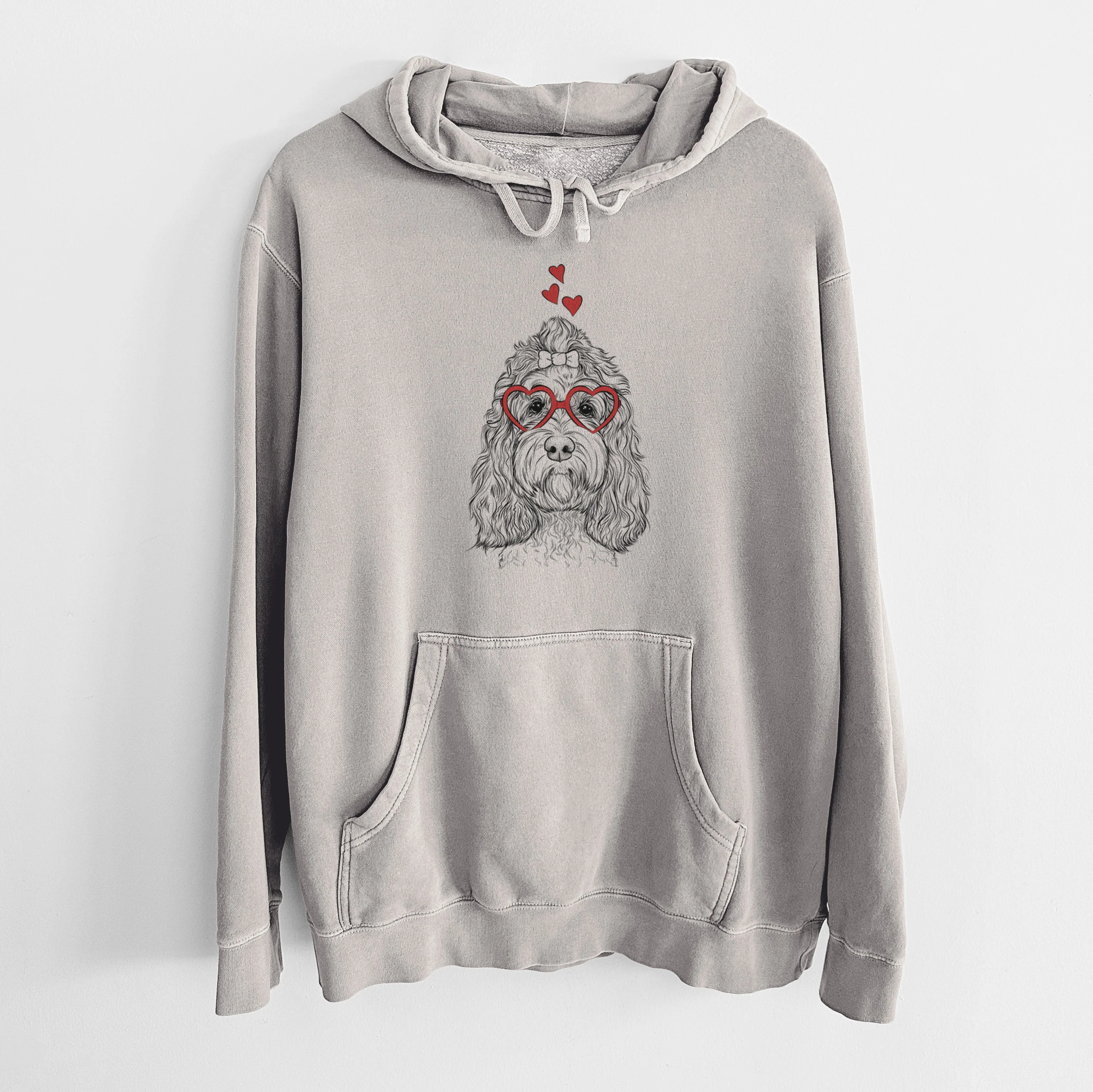 Valentine Chloe the Cockapoo - Unisex Pigment Dyed Hoodie - Image 5