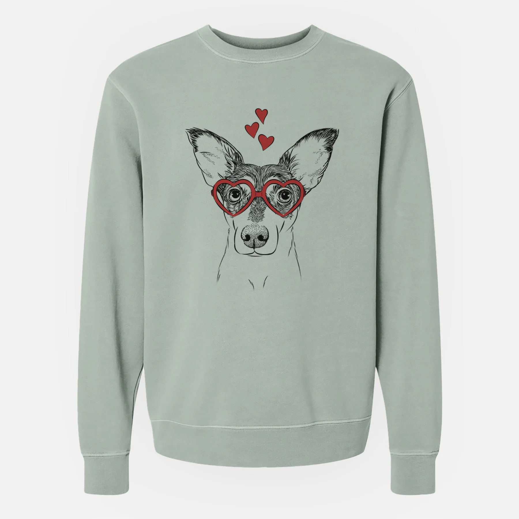 Valentine Chloe the Doxie Mix - Unisex Pigment Dyed Crew Sweatshirt - Image 6