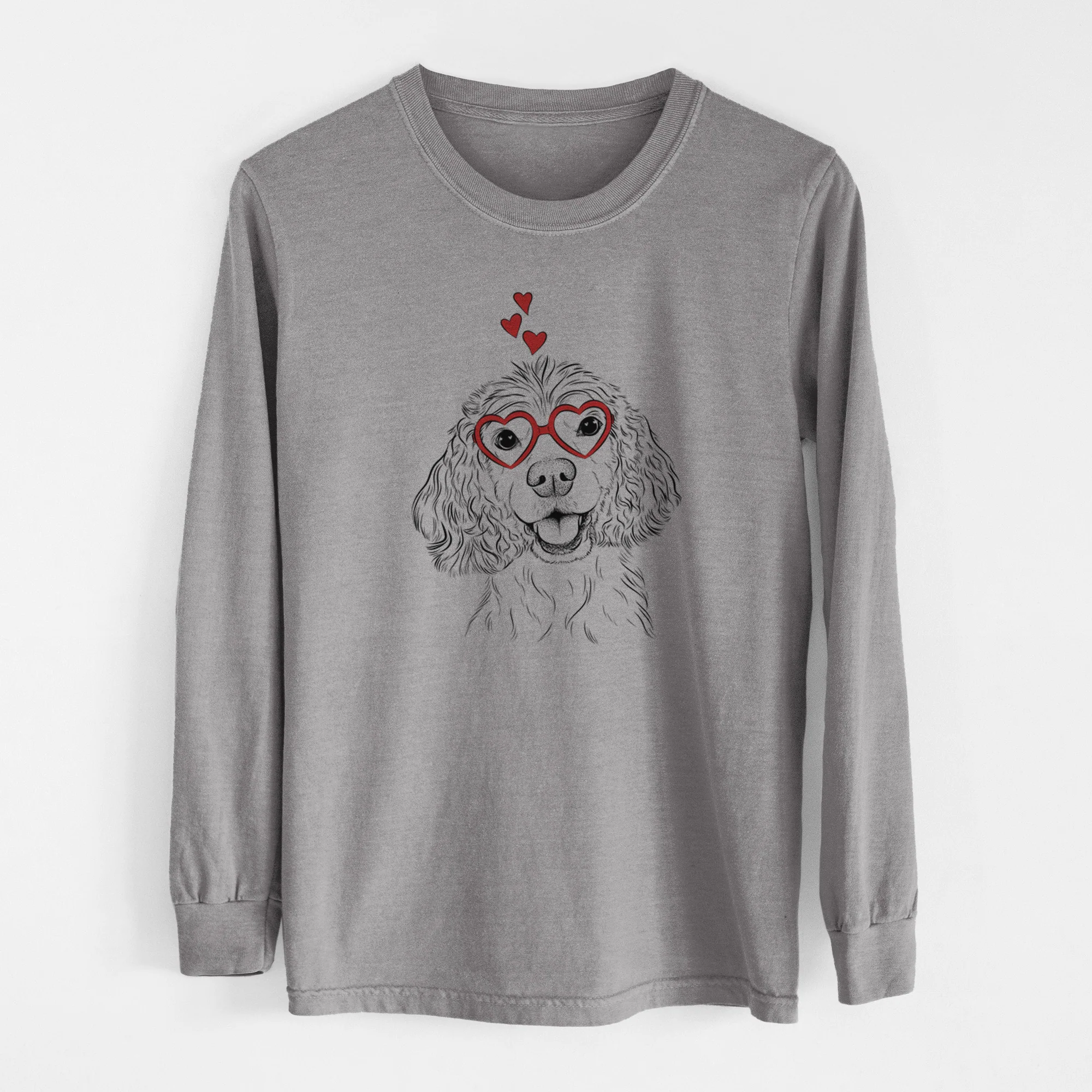 Valentine Cricket the American Cocker Spaniel - Heavyweight 100% Cotton Long Sleeve - Image 7