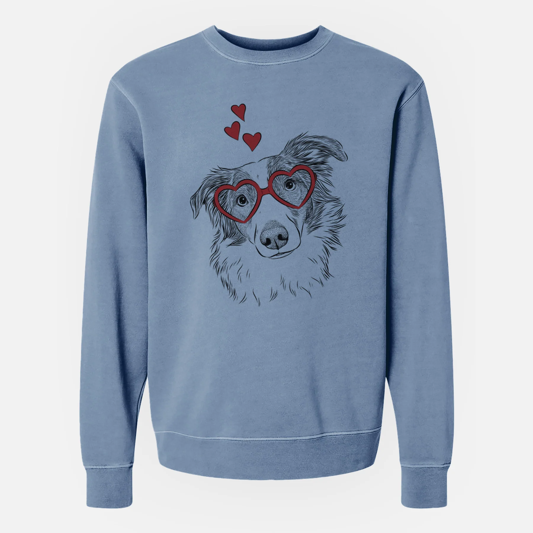Valentine Cyclone the Australian Shepherd - Unisex Pigment Dyed Crew Sweatshirt - Image 6