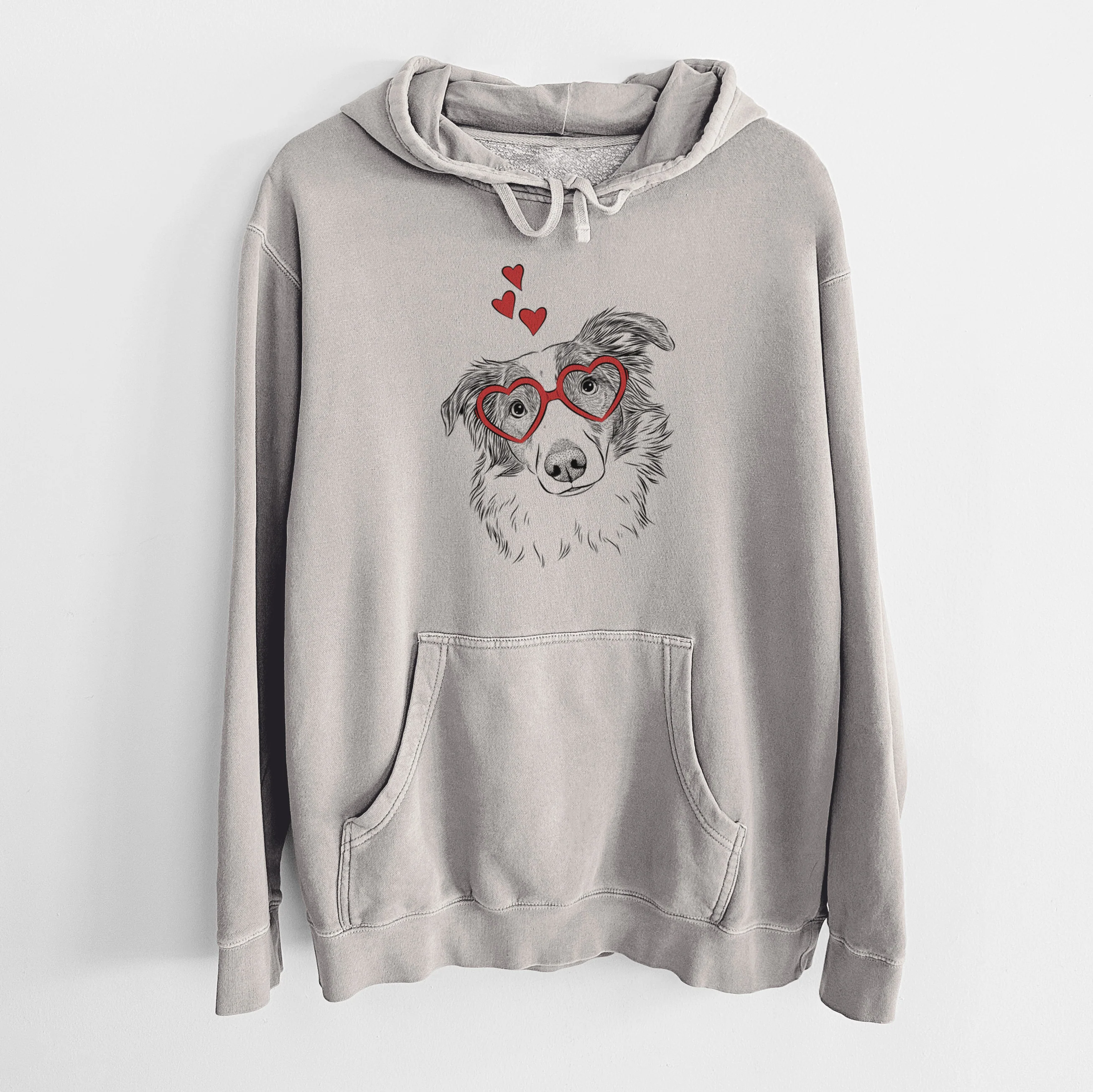 Valentine Cyclone the Australian Shepherd - Unisex Pigment Dyed Hoodie - Image 5