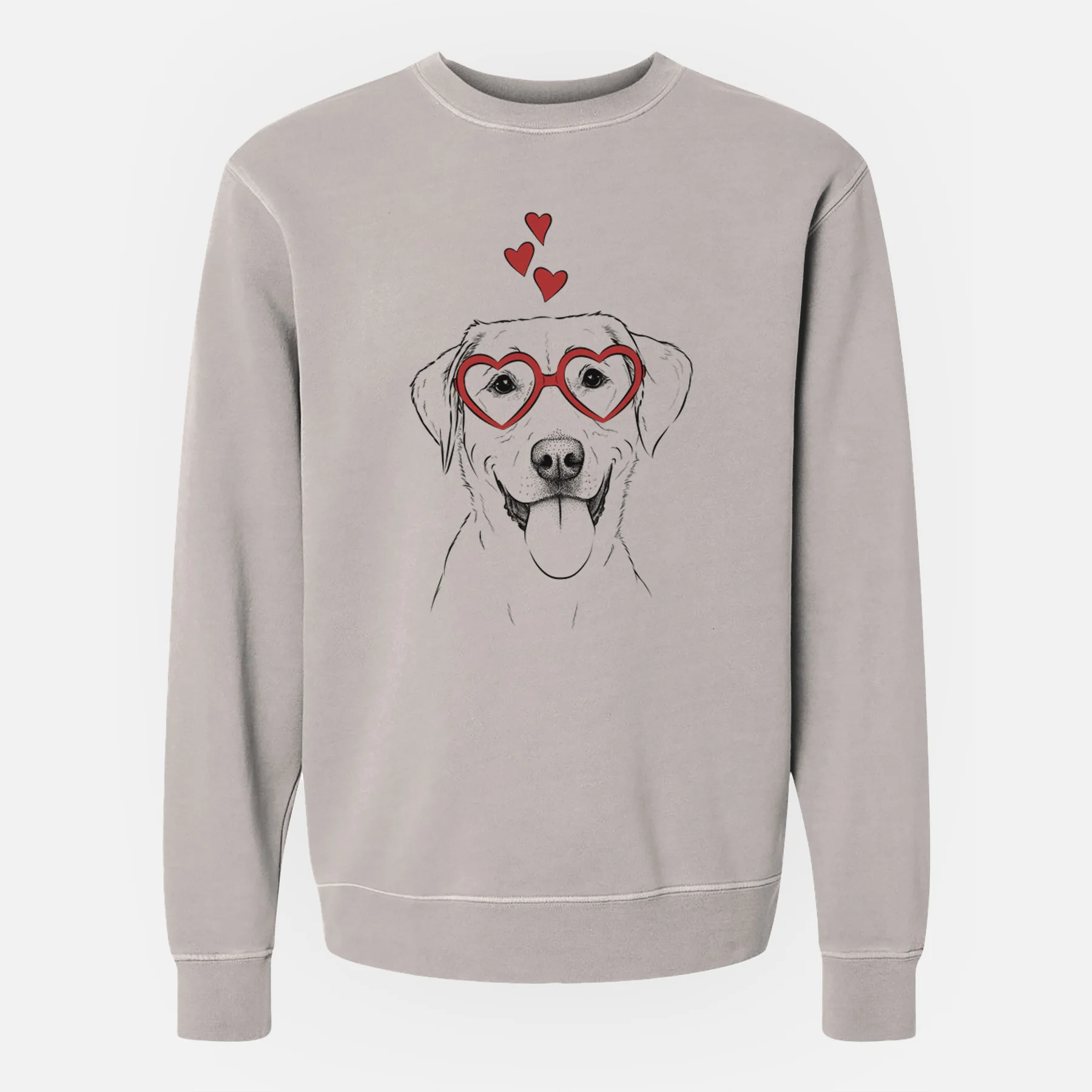 Valentine Daisy the Labrador Retriever - Unisex Pigment Dyed Crew Sweatshirt - Image 2