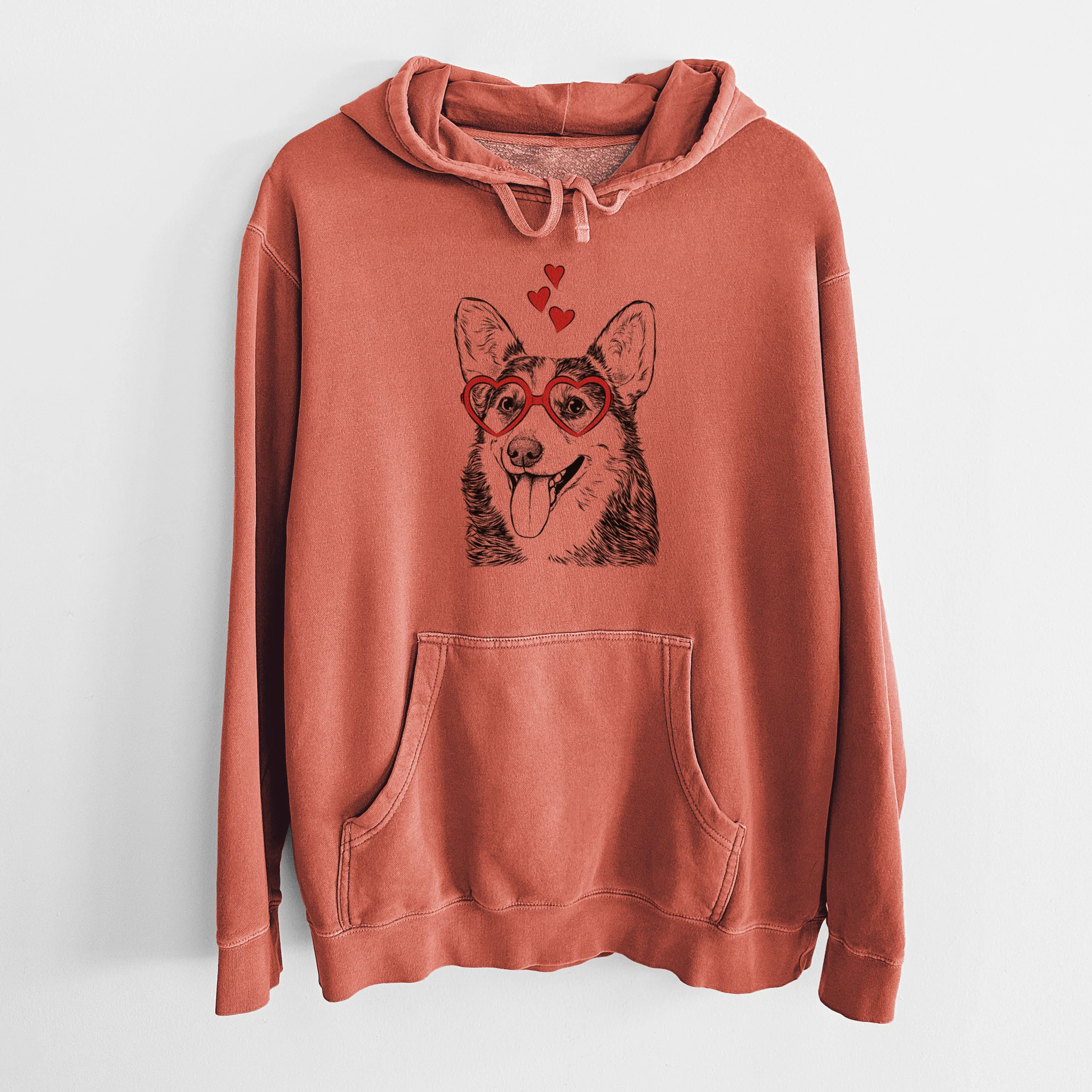 Valentine Darma the Corgi - Unisex Pigment Dyed Hoodie - Image 8