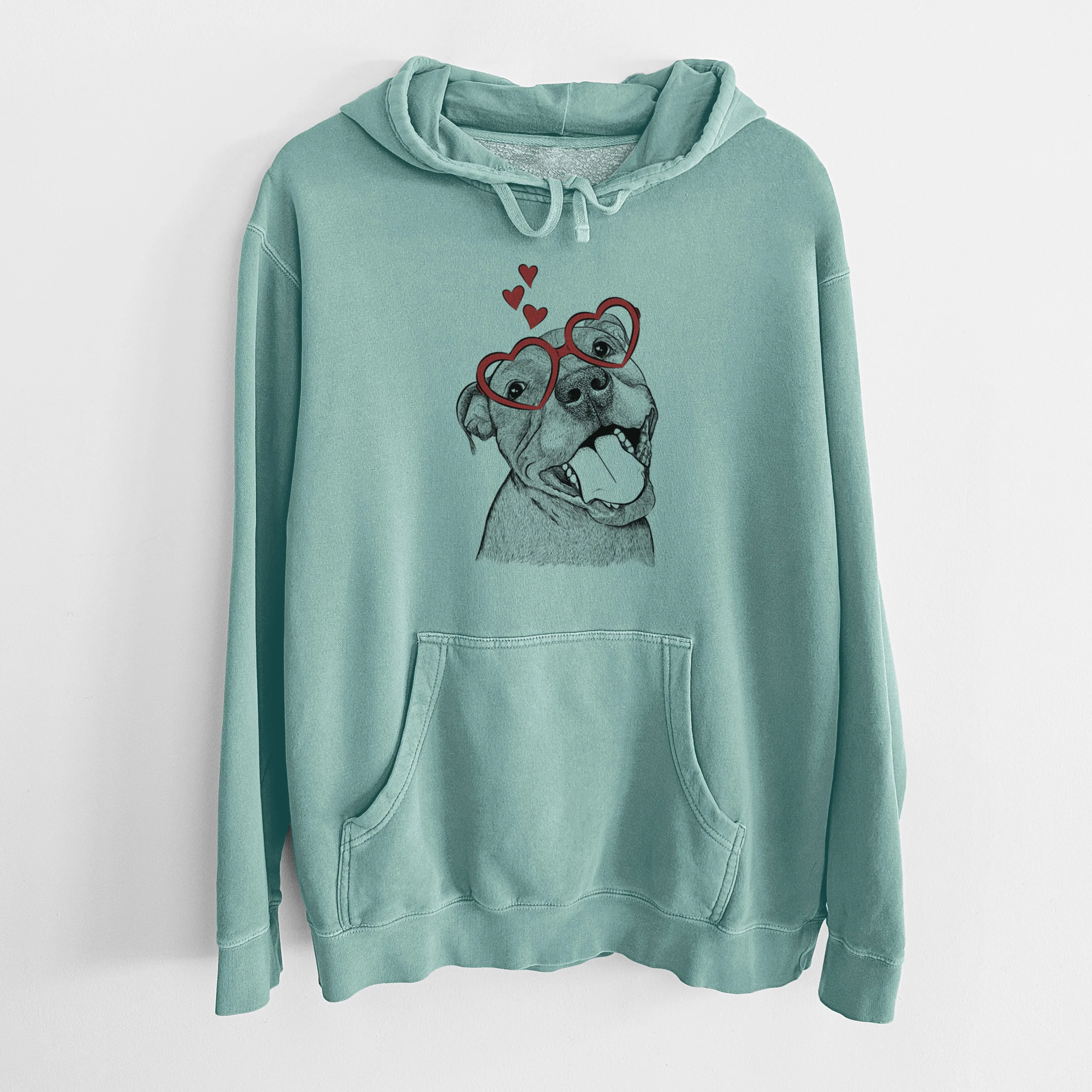 Valentine Eloise the Pitbull Mix - Unisex Pigment Dyed Hoodie - Image 10