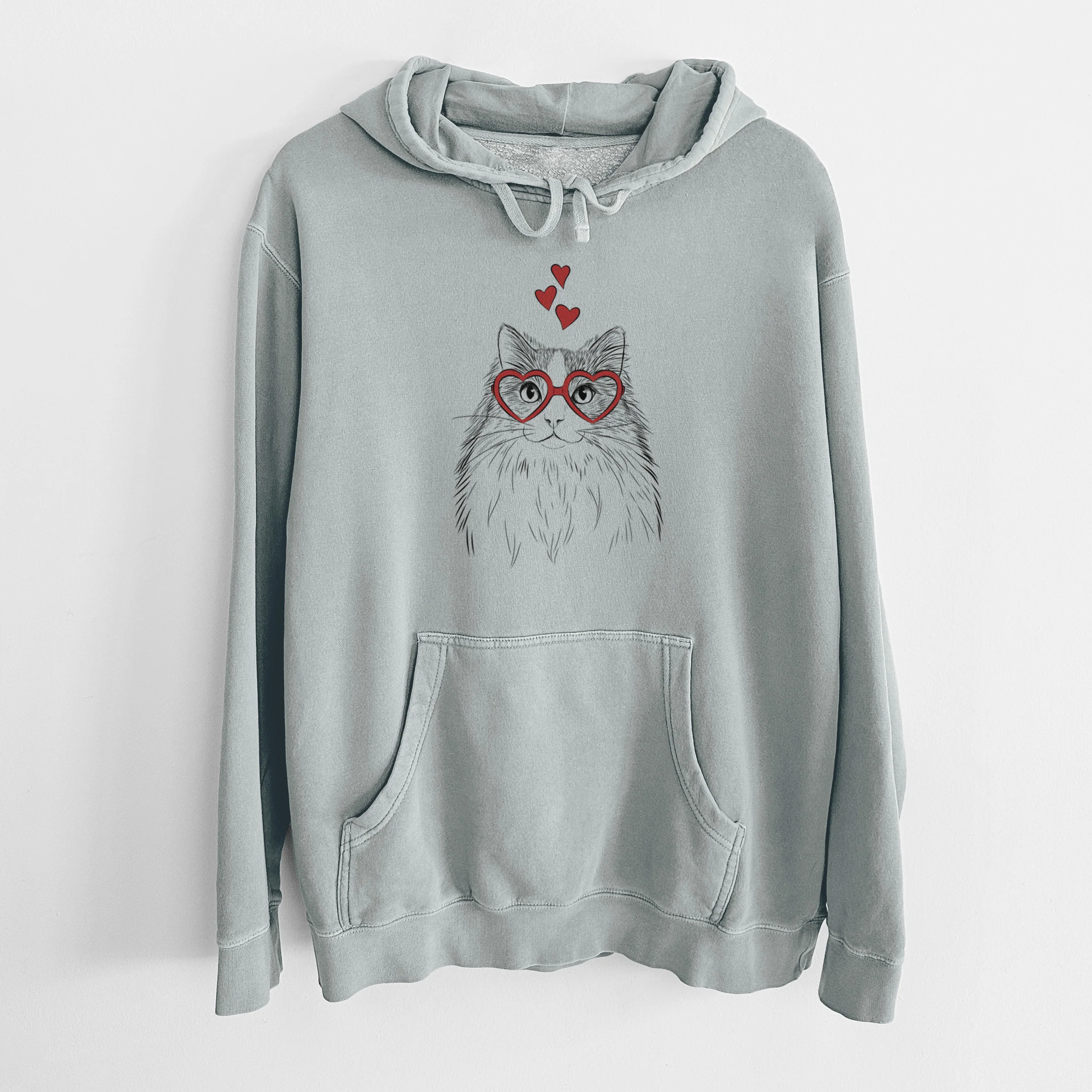 Valentine Fiona the Ragdoll Cat - Unisex Pigment Dyed Hoodie - Image 7