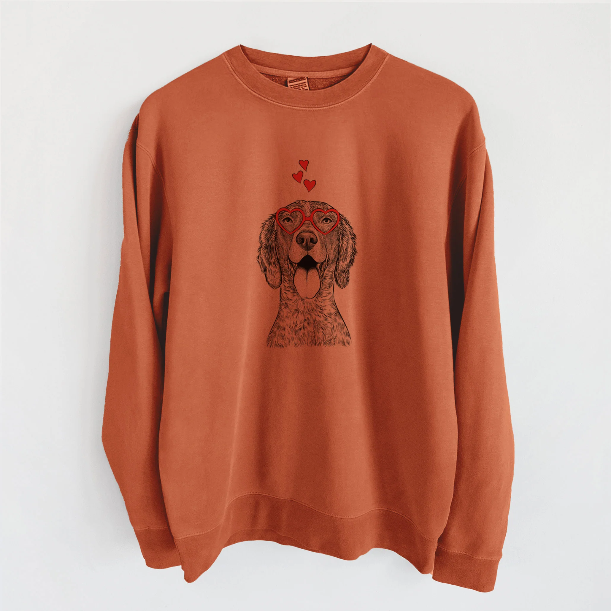 Valentine Freddy the English Setter - Unisex Pigment Dyed Crew Sweatshirt - Image 10