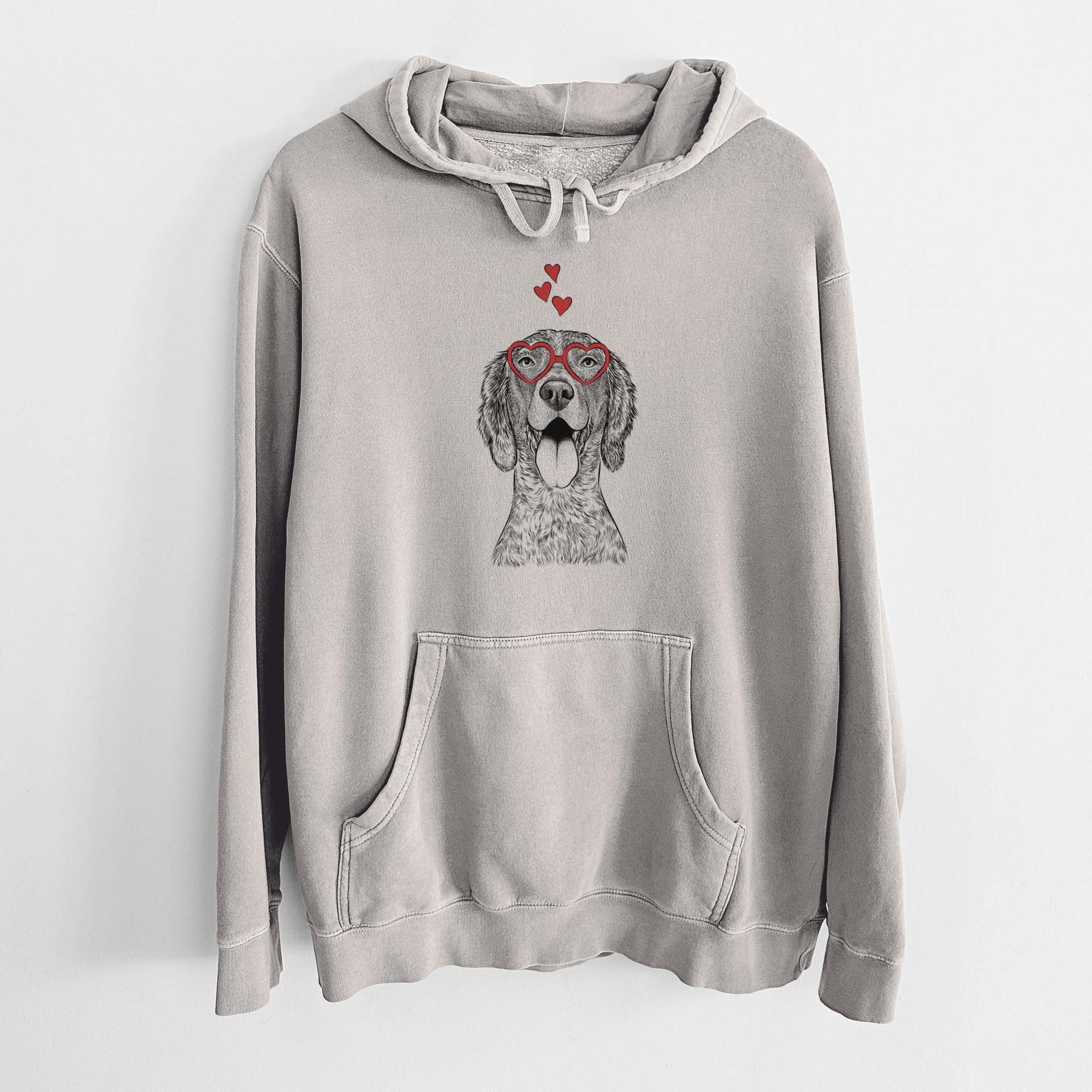 Valentine Freddy the English Setter - Unisex Pigment Dyed Hoodie - Image 6