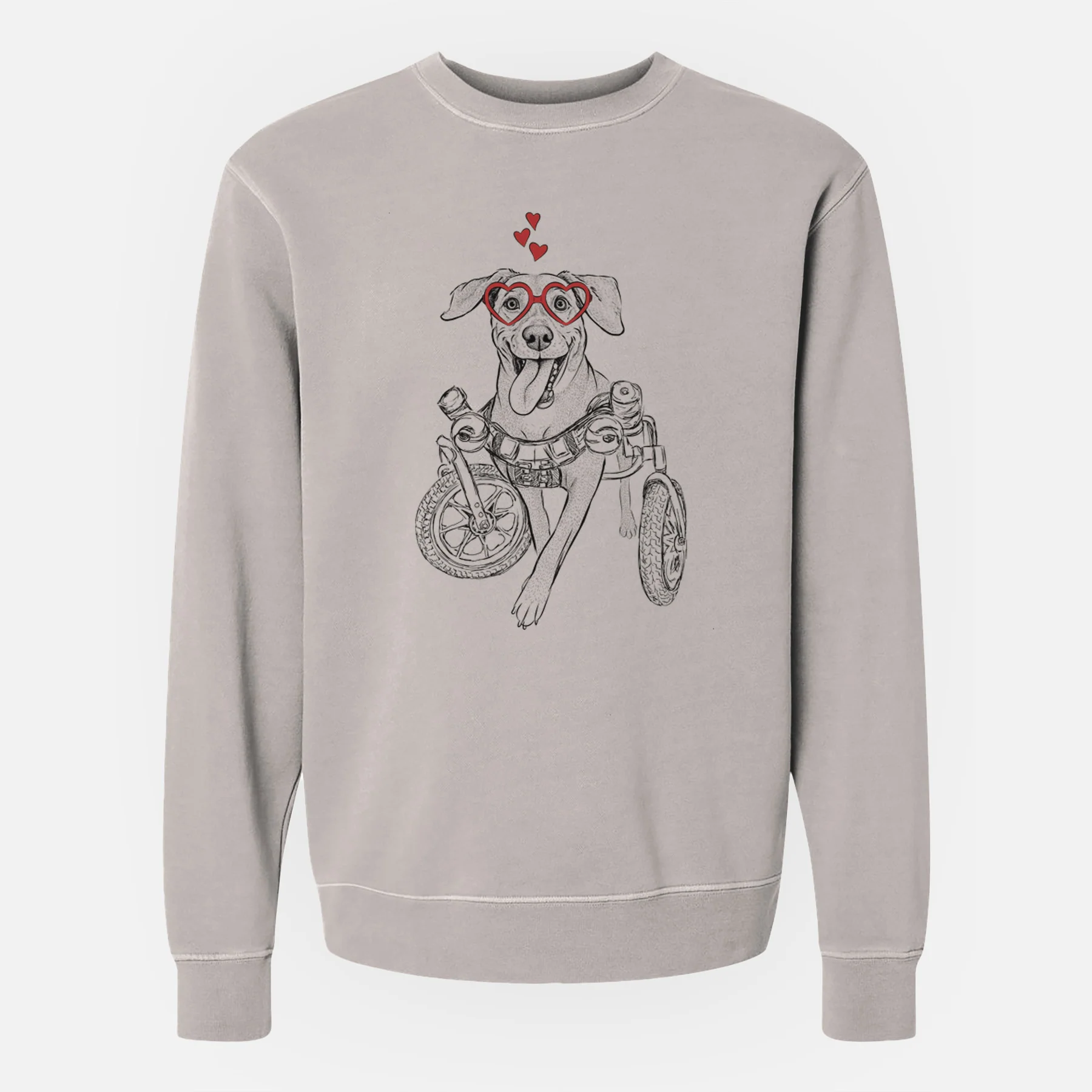 Valentine Hannah the Pitbull Mix - Unisex Pigment Dyed Crew Sweatshirt - Image 3