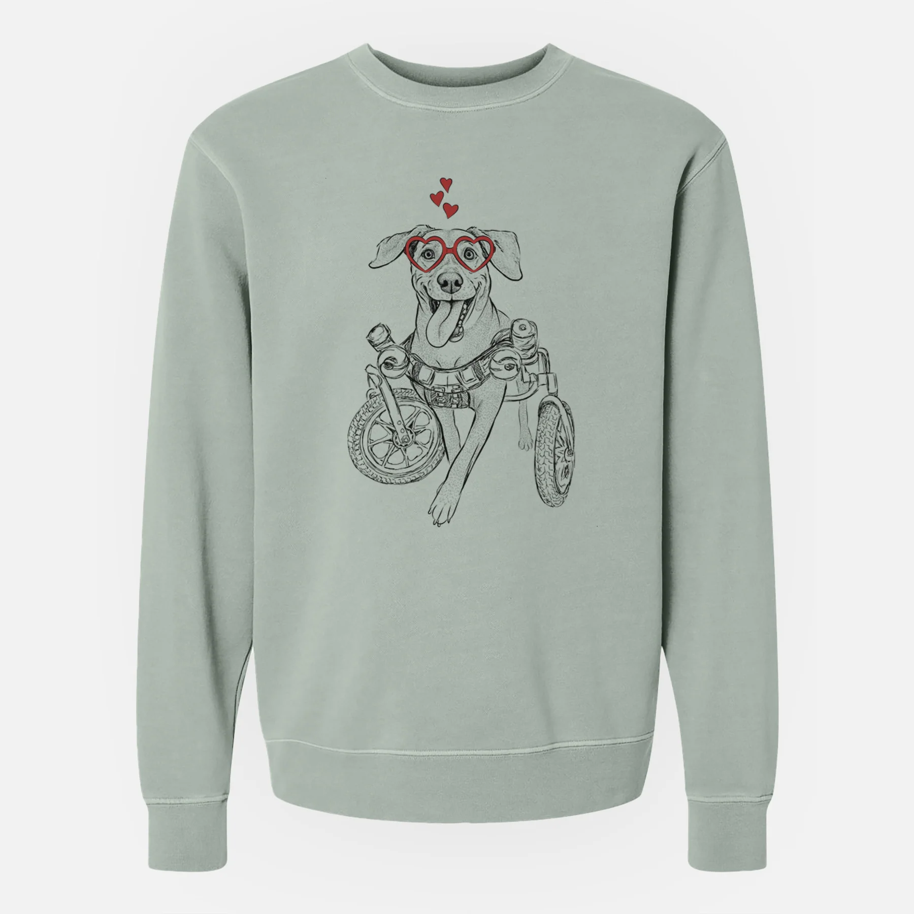 Valentine Hannah the Pitbull Mix - Unisex Pigment Dyed Crew Sweatshirt - Image 6