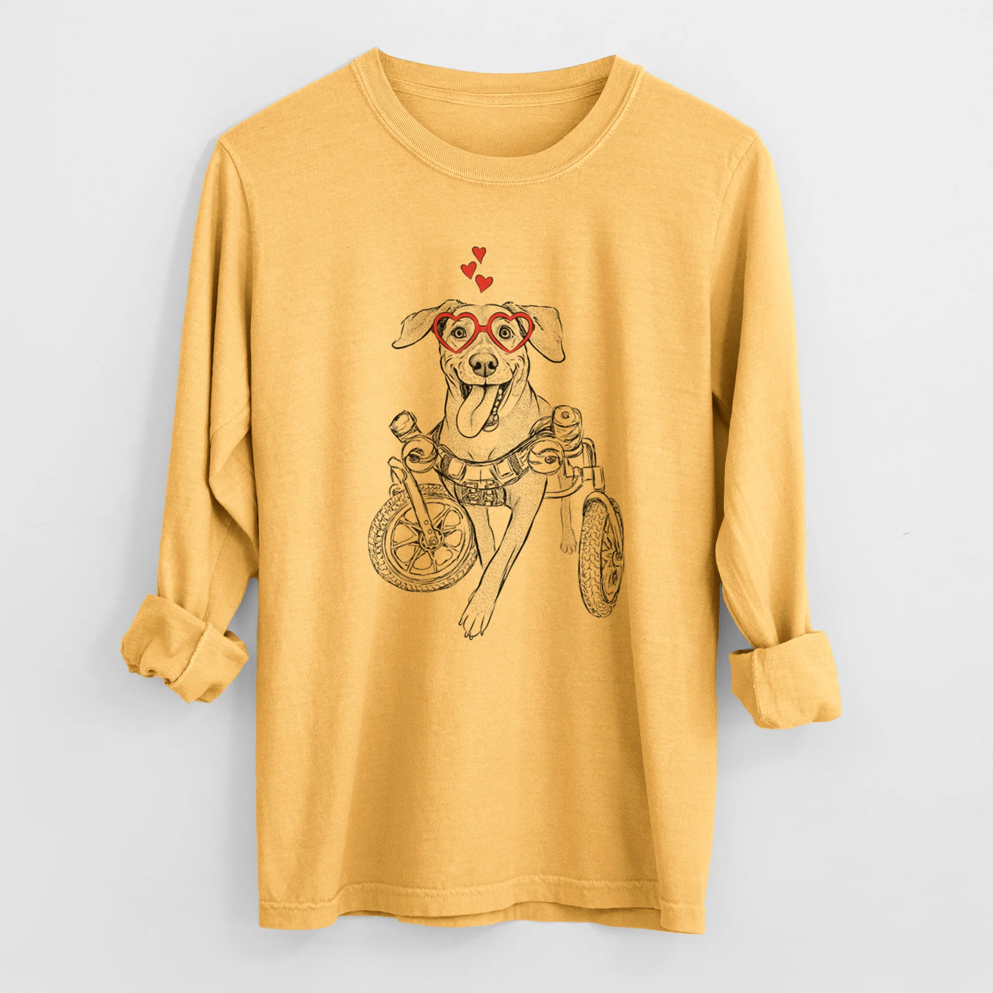 Valentine Hannah the Pitbull Mix - Heavyweight 100% Cotton Long Sleeve - Image 2
