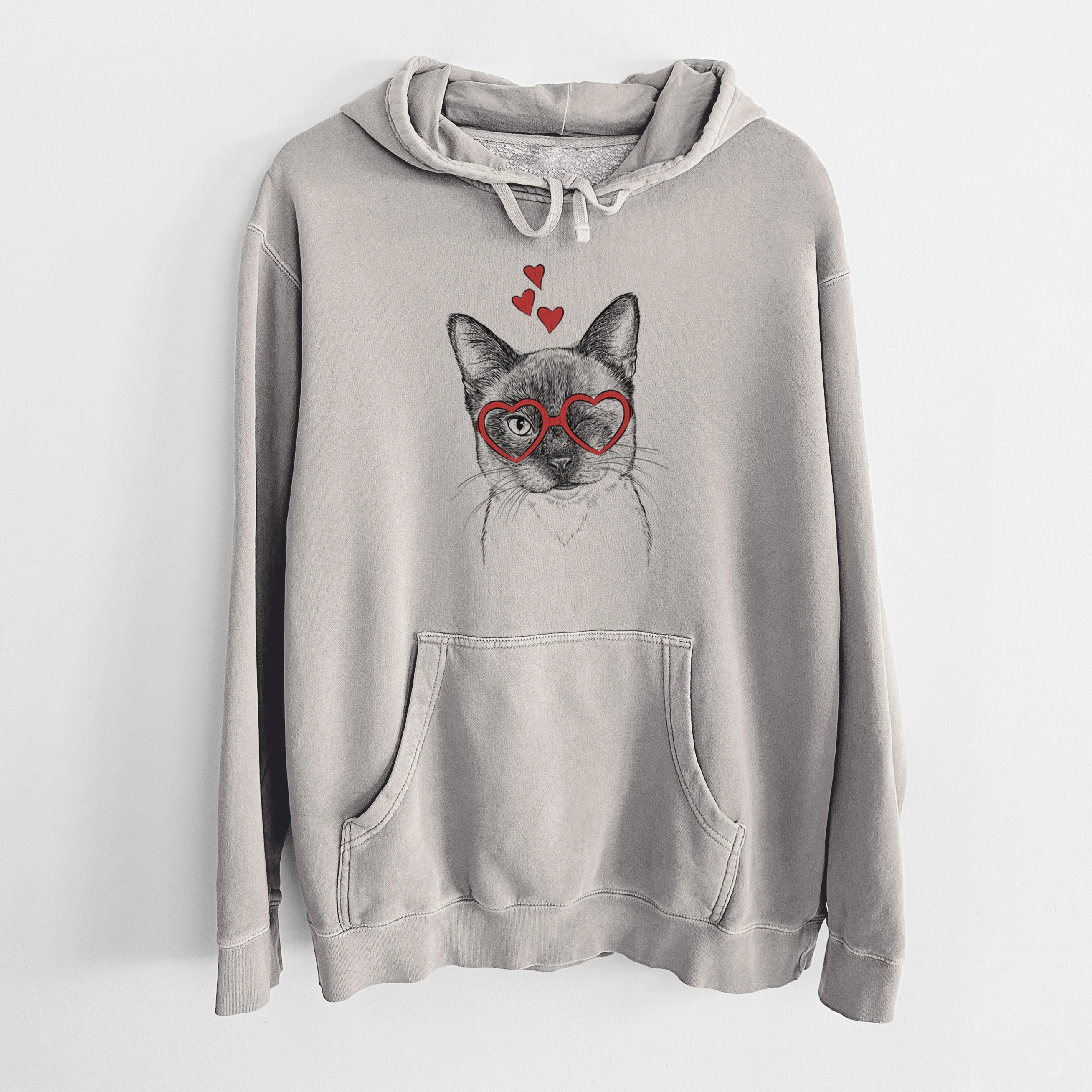 Valentine Hoggle the Siamese Cat - Unisex Pigment Dyed Hoodie - Image 5