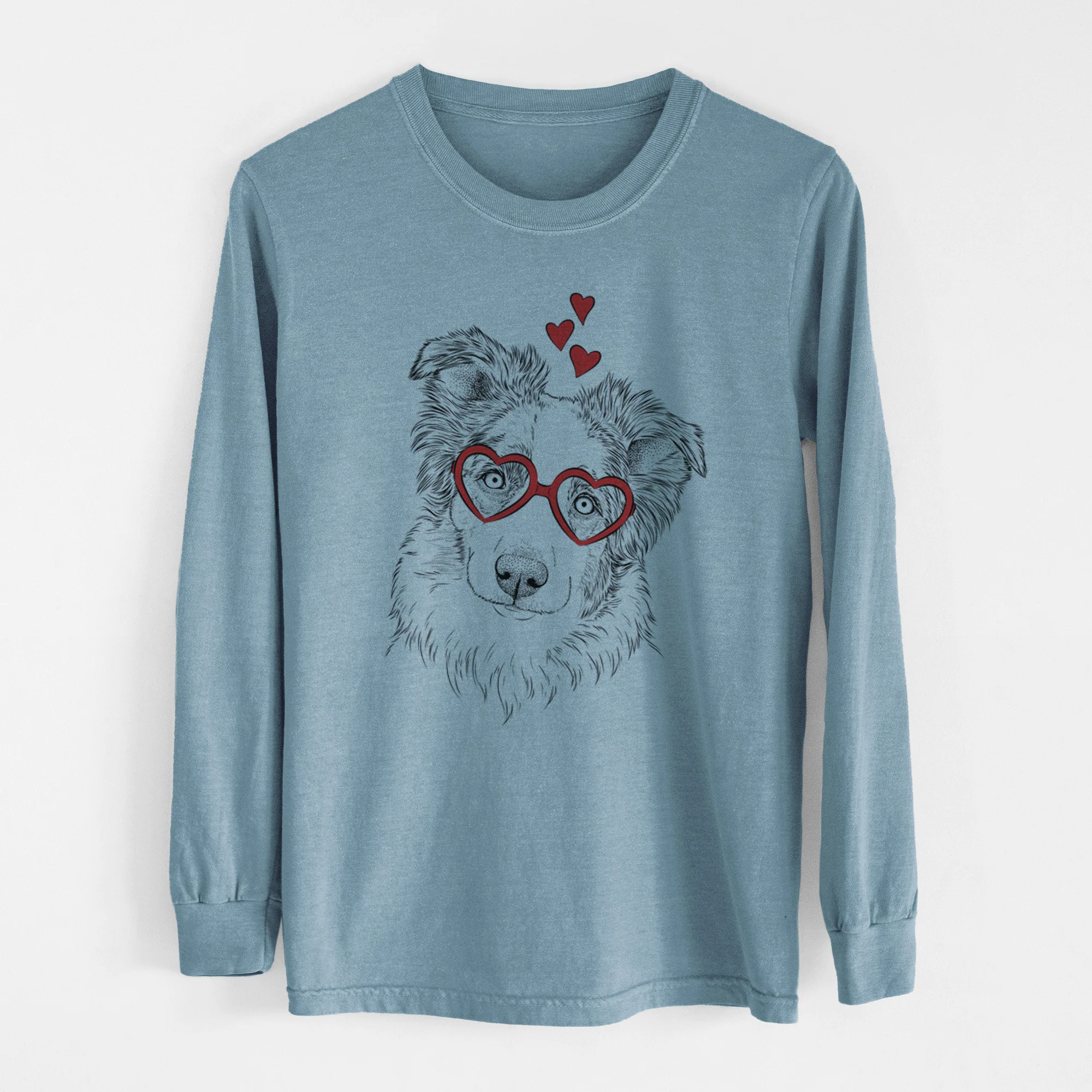 Valentine HoneyBee the Miniature Australian Shepherd - Heavyweight 100% Cotton Long Sleeve