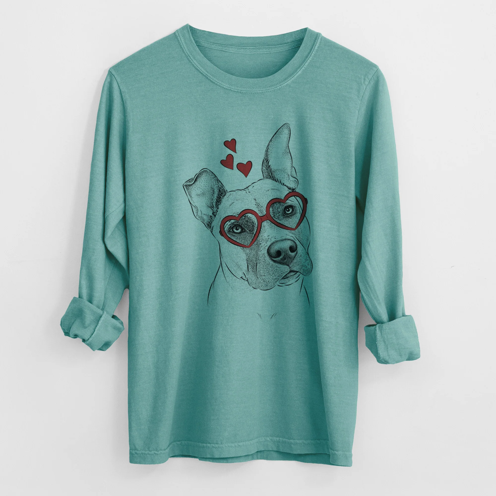 Valentine Ivy the Pitbull Mix - Heavyweight 100% Cotton Long Sleeve - Image 8