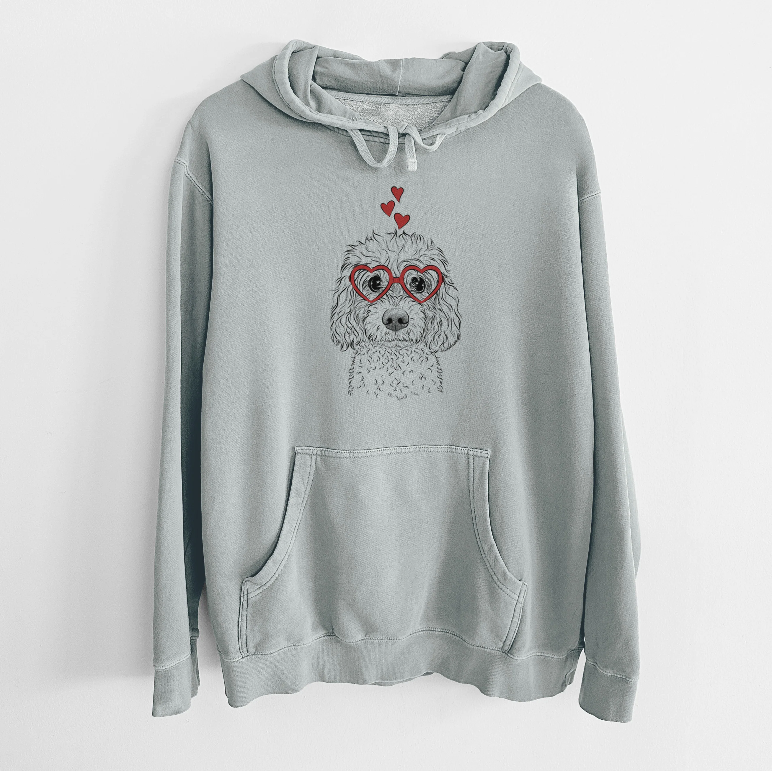 Valentine Izzie the Cavachon - Unisex Pigment Dyed Hoodie - Image 7
