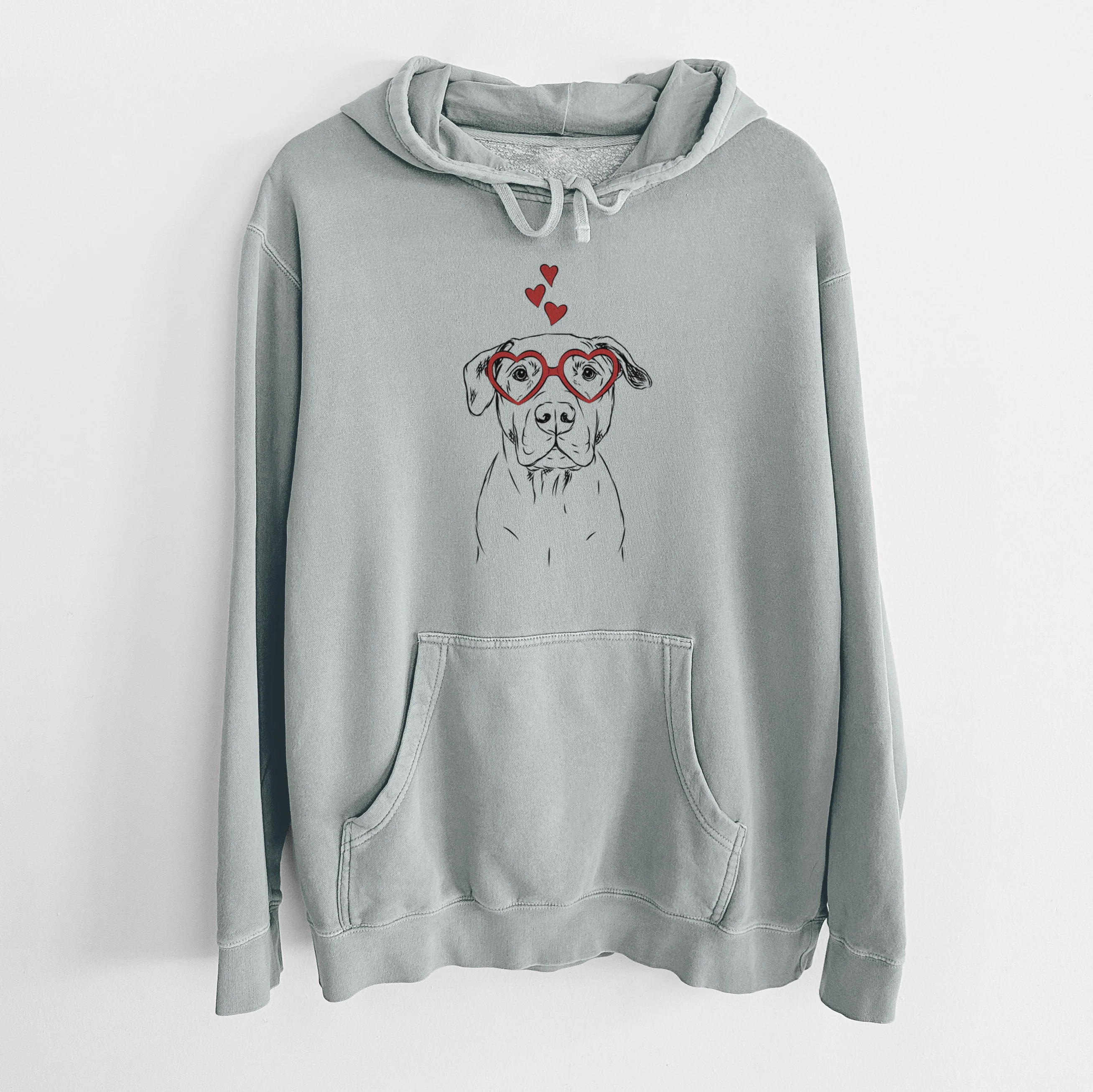 Valentine Kadin the Pitbull - Unisex Pigment Dyed Hoodie - Image 7