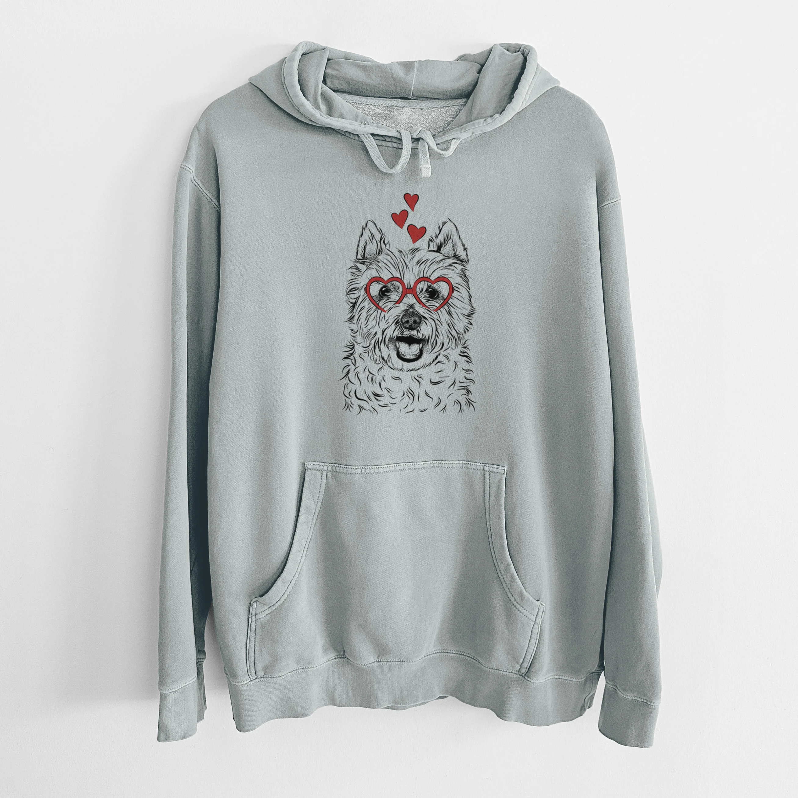 Valentine Kami the West Highland Terrier - Unisex Pigment Dyed Hoodie - Image 7