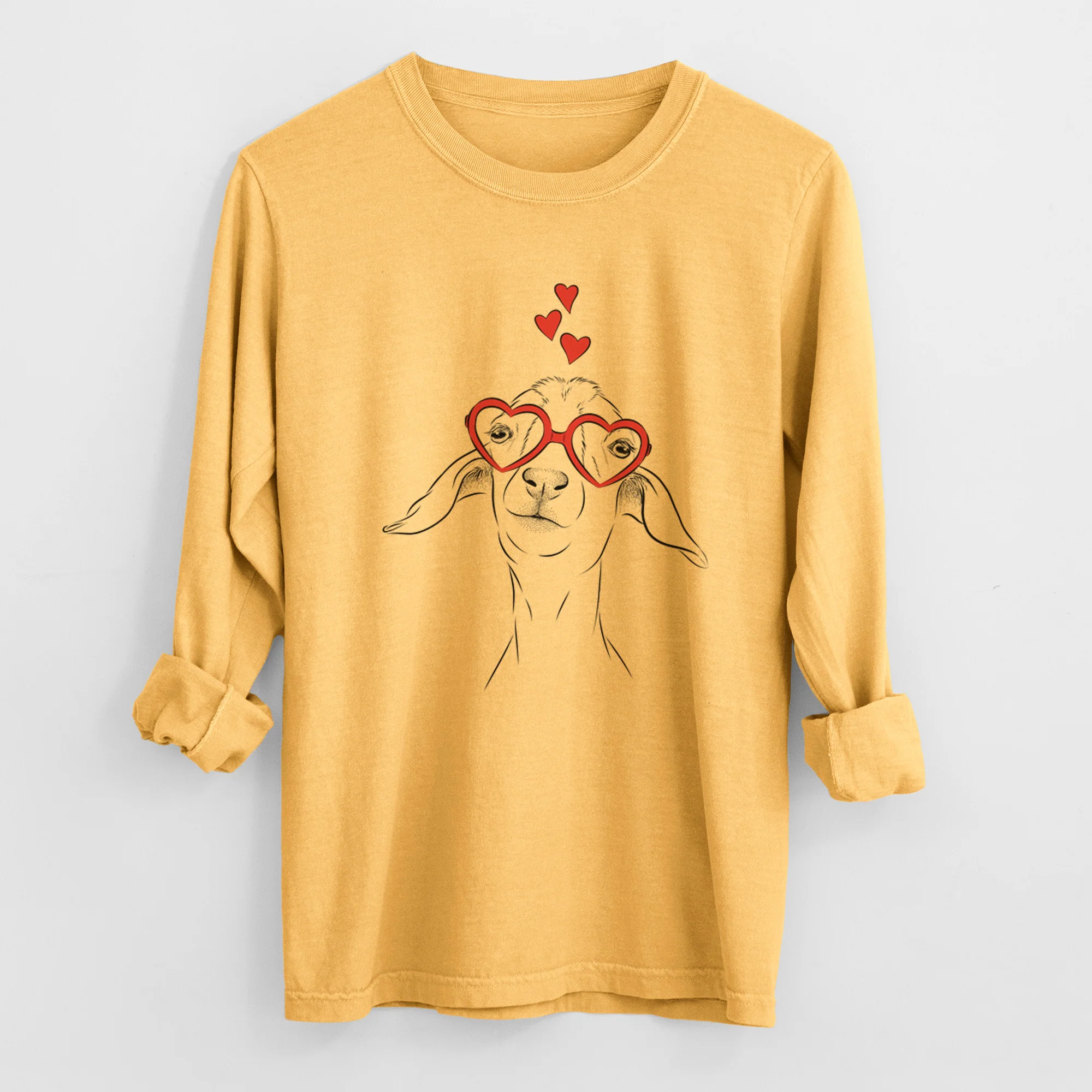 Valentine Kara Dune the Spanish Boer Goat - Heavyweight 100% Cotton Long Sleeve - Image 2
