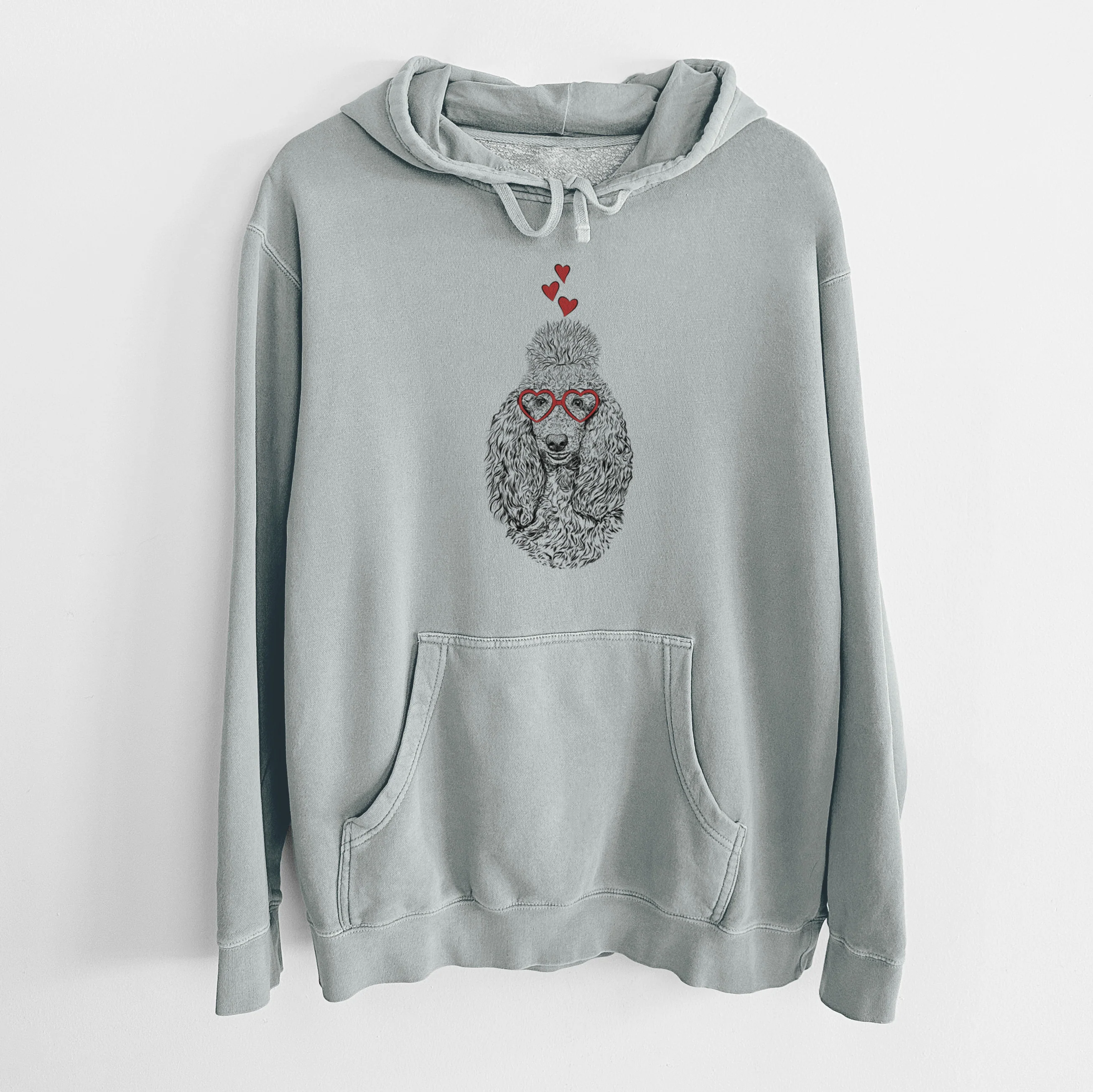 Valentine Kenna the Standard Poodle - Unisex Pigment Dyed Hoodie - Image 7