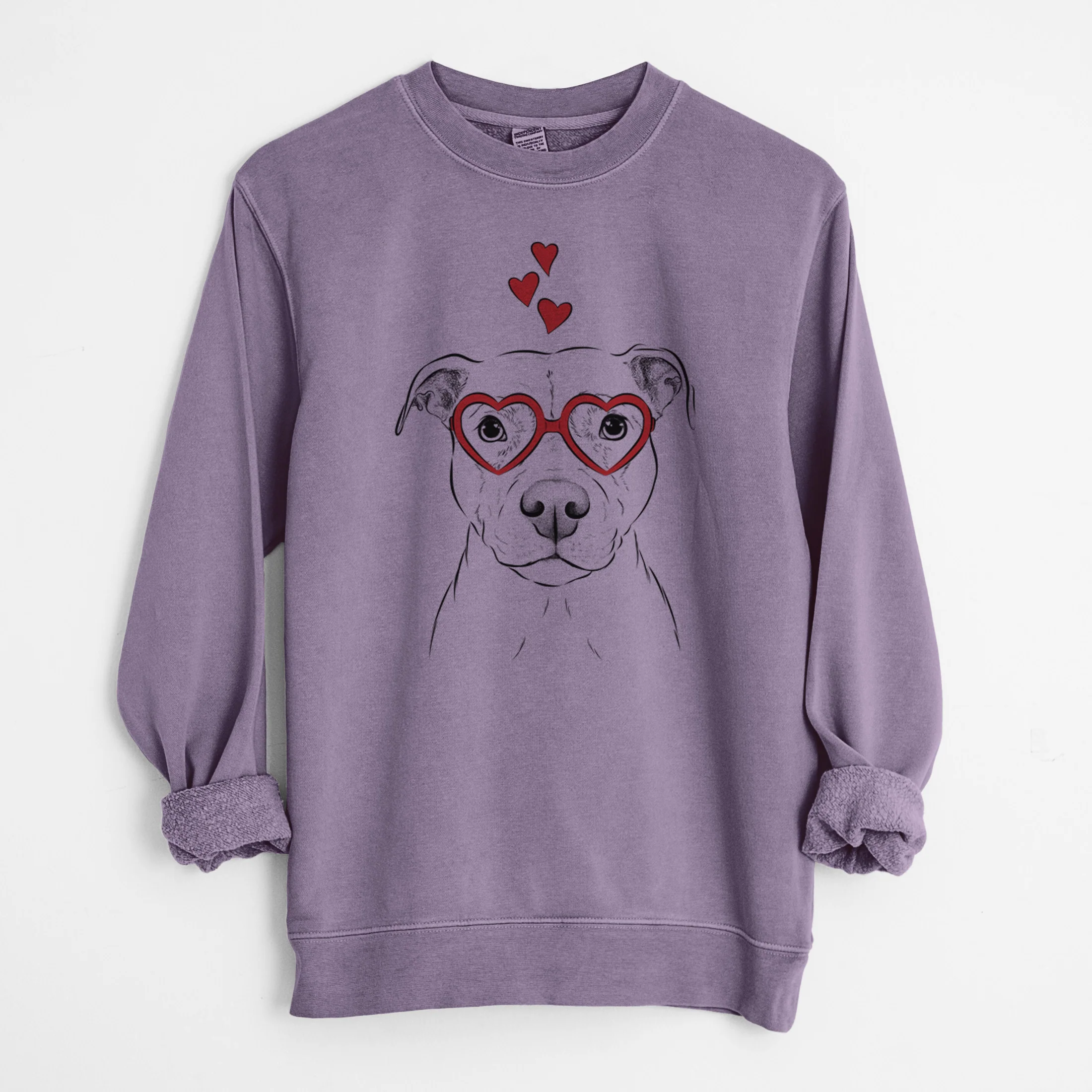 Valentine Khaleesi the Pitbull - Unisex Pigment Dyed Crew Sweatshirt - Image 9