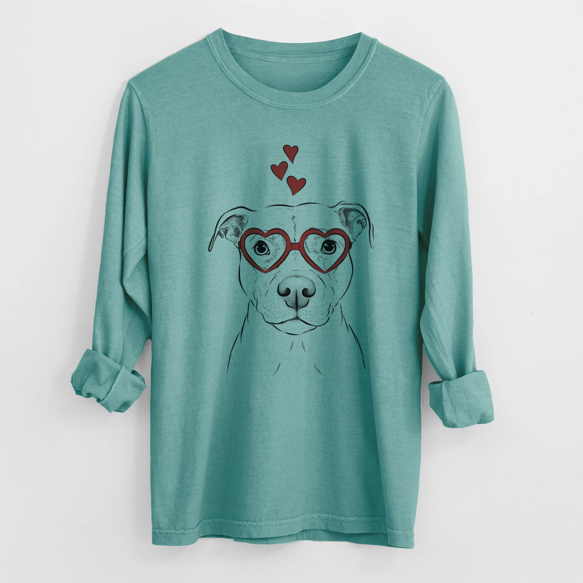 Valentine Khaleesi the Pitbull - Heavyweight 100% Cotton Long Sleeve - Image 8