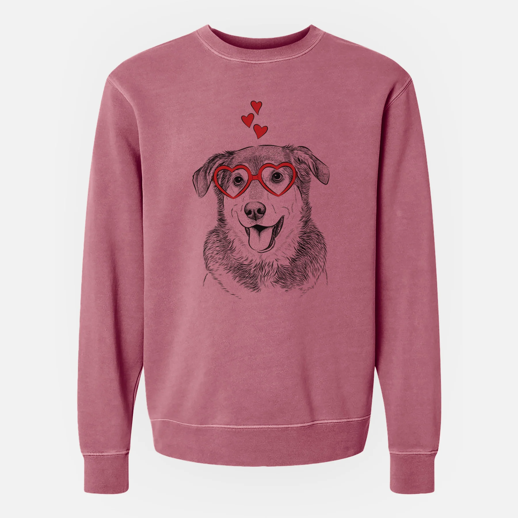 Valentine Lance the Lab/Shepherd Mix - Unisex Pigment Dyed Crew Sweatshirt - Image 8