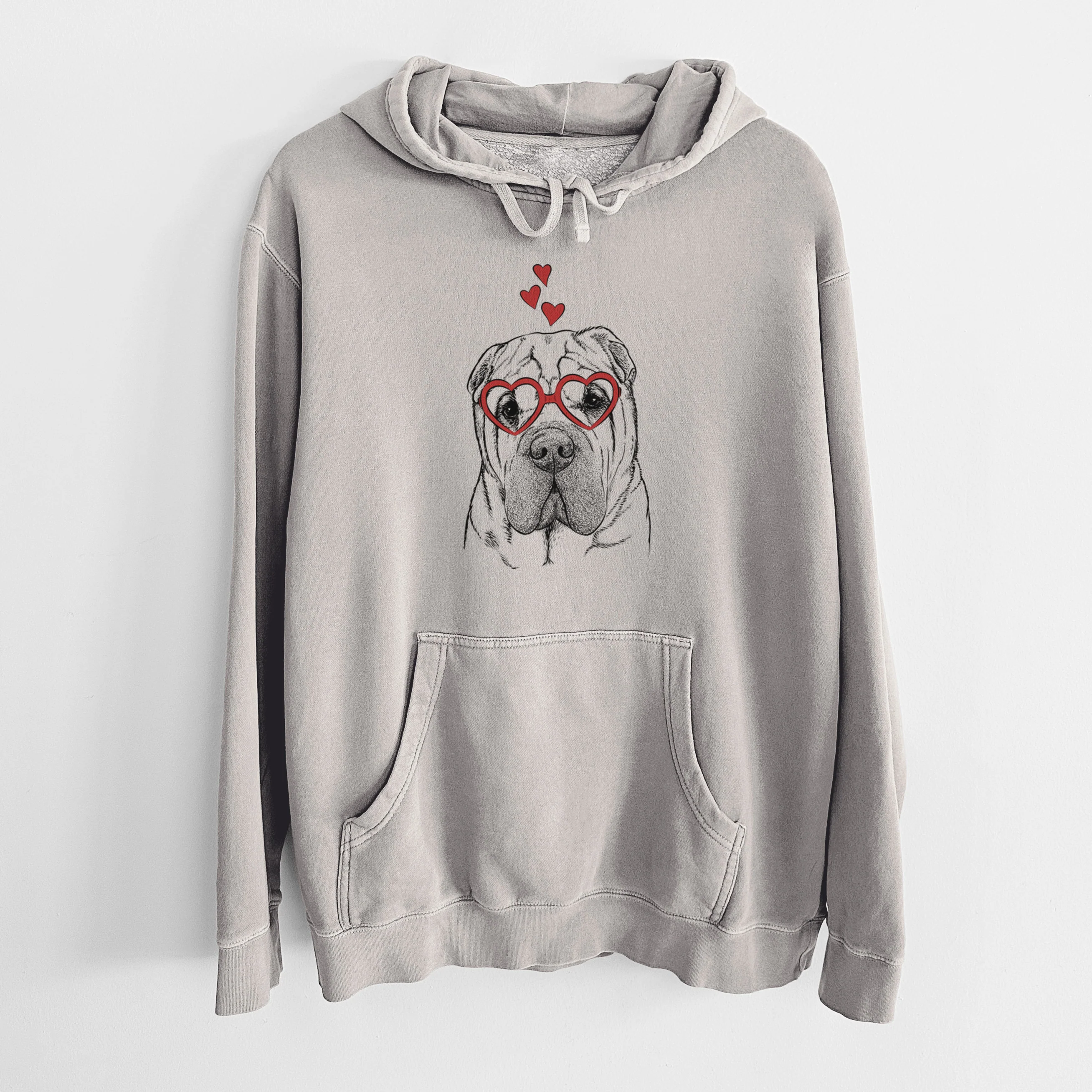 Valentine Lilly the Shar Pei - Unisex Pigment Dyed Hoodie - Image 5