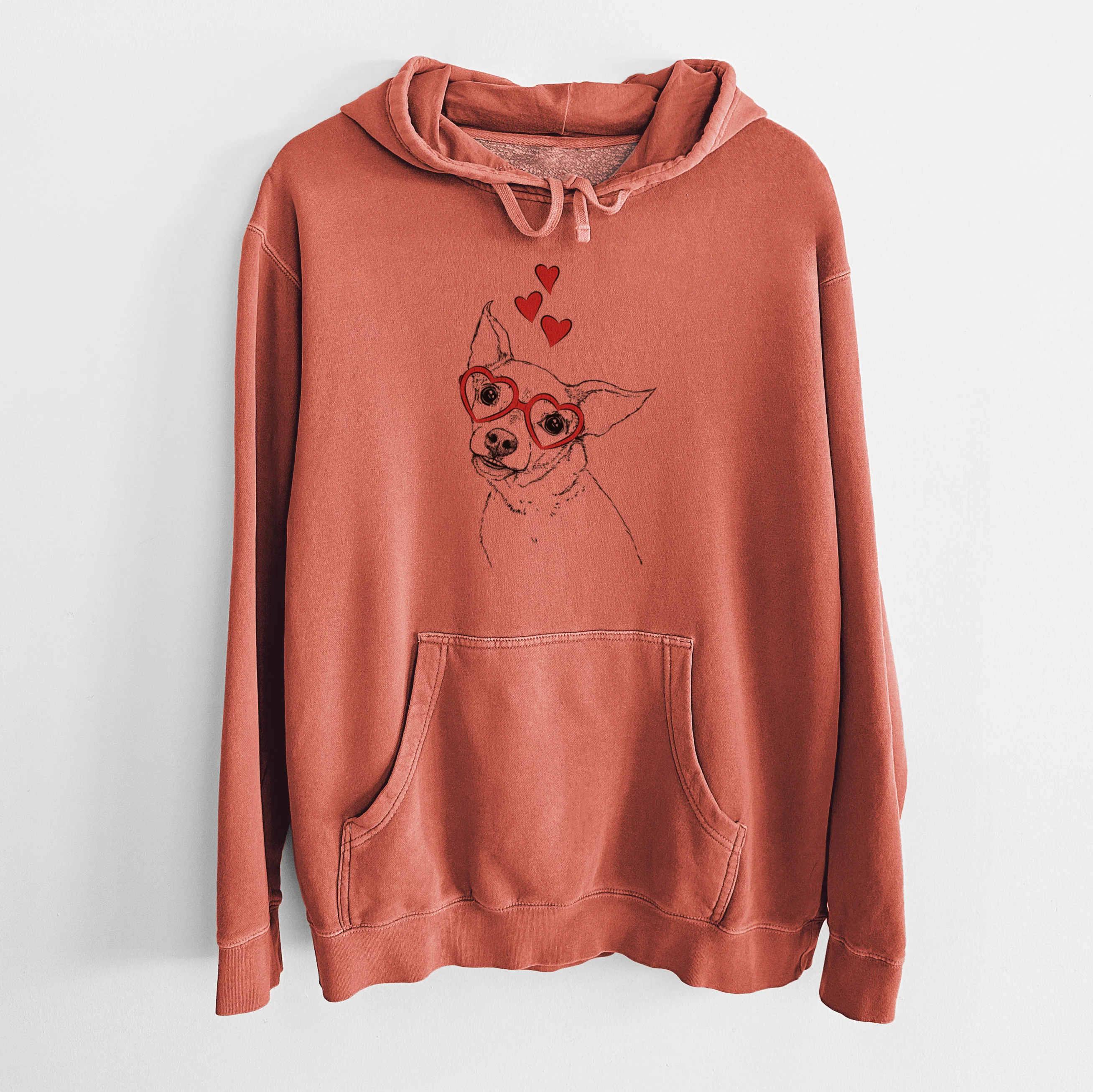 Valentine Lola the Chiweenie - Unisex Pigment Dyed Hoodie - Image 8