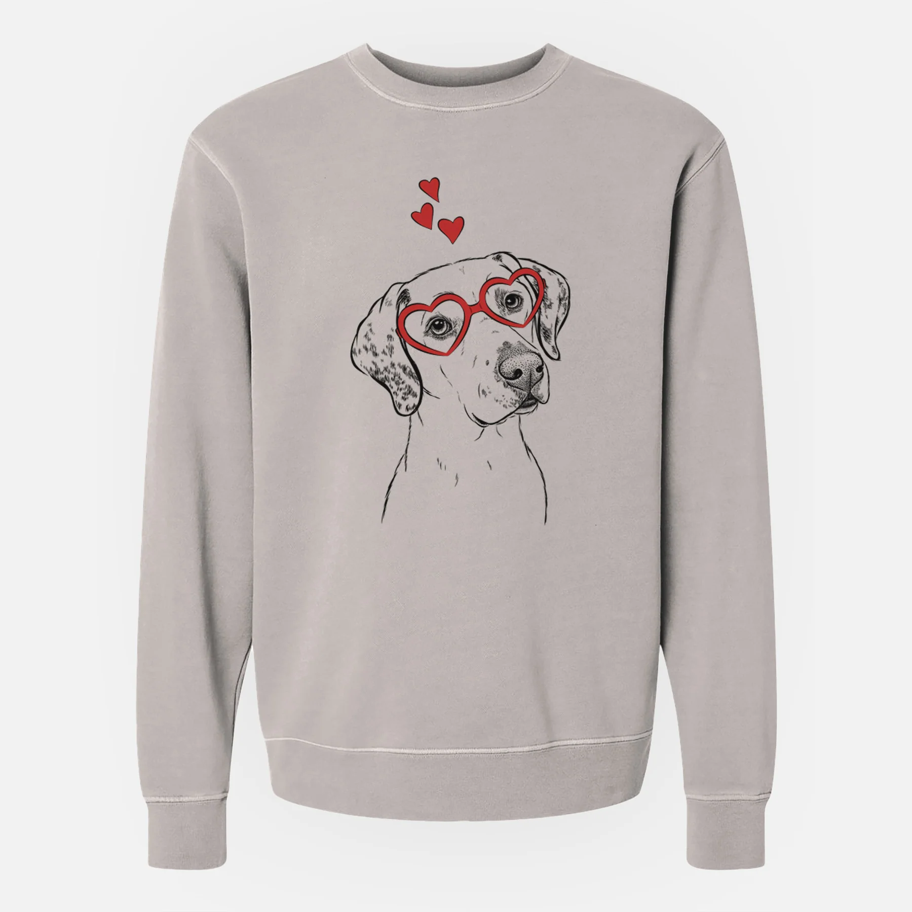 Valentine Lucky the Dalmatian - Unisex Pigment Dyed Crew Sweatshirt - Image 2