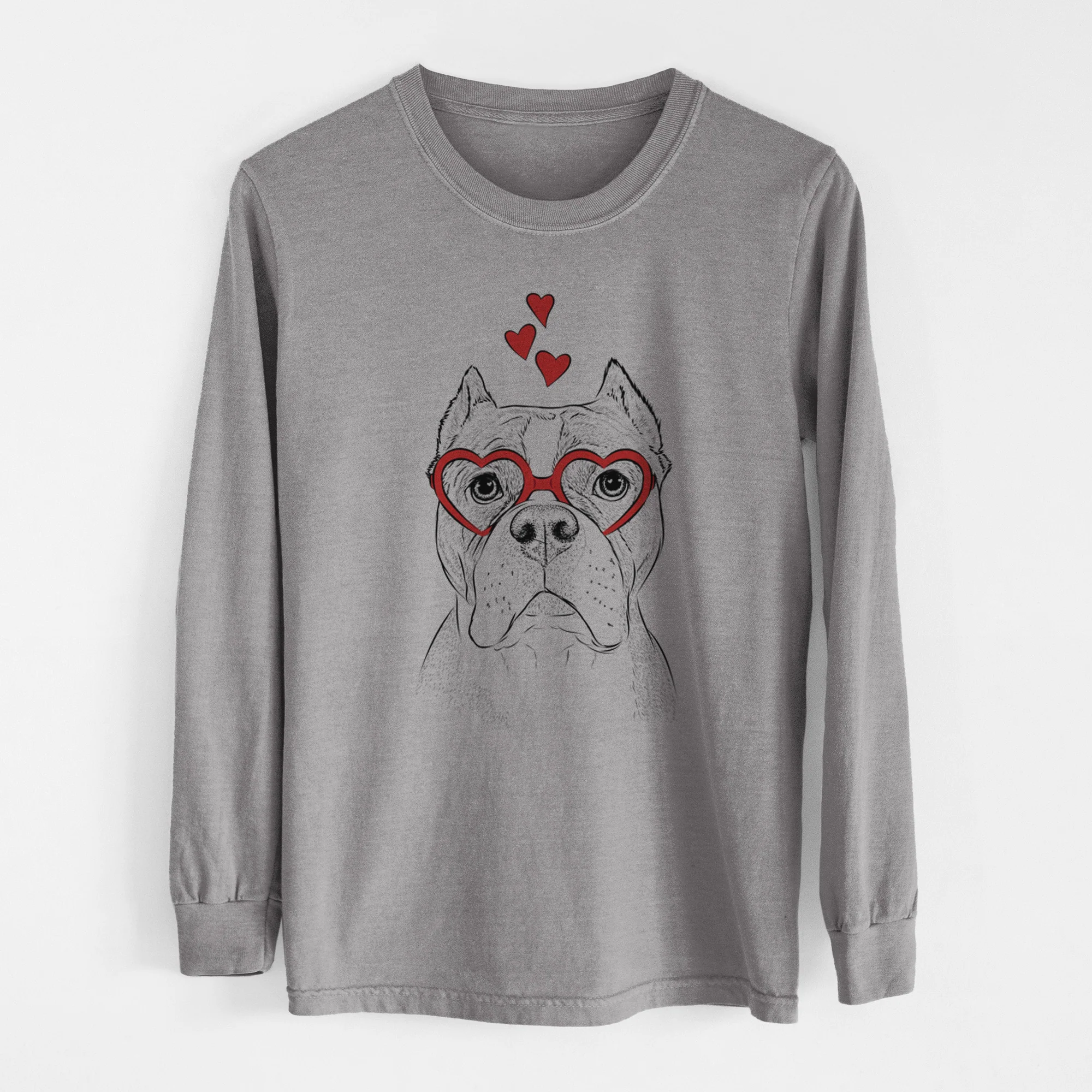 Valentine Maggie the American Bulldog - Heavyweight 100% Cotton Long Sleeve - Image 7