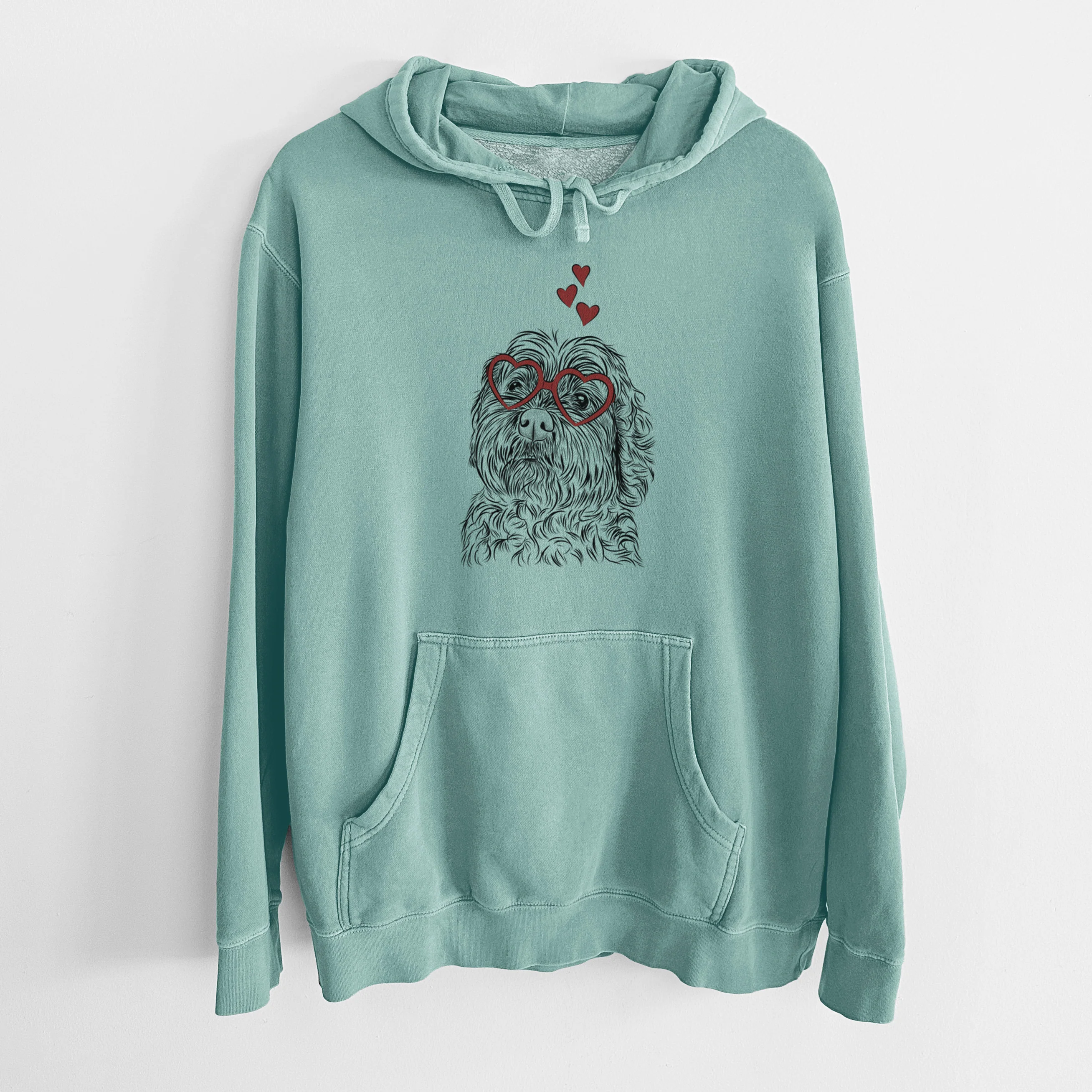 Valentine Maggie Girl the Cockapoo - Unisex Pigment Dyed Hoodie - Image 10