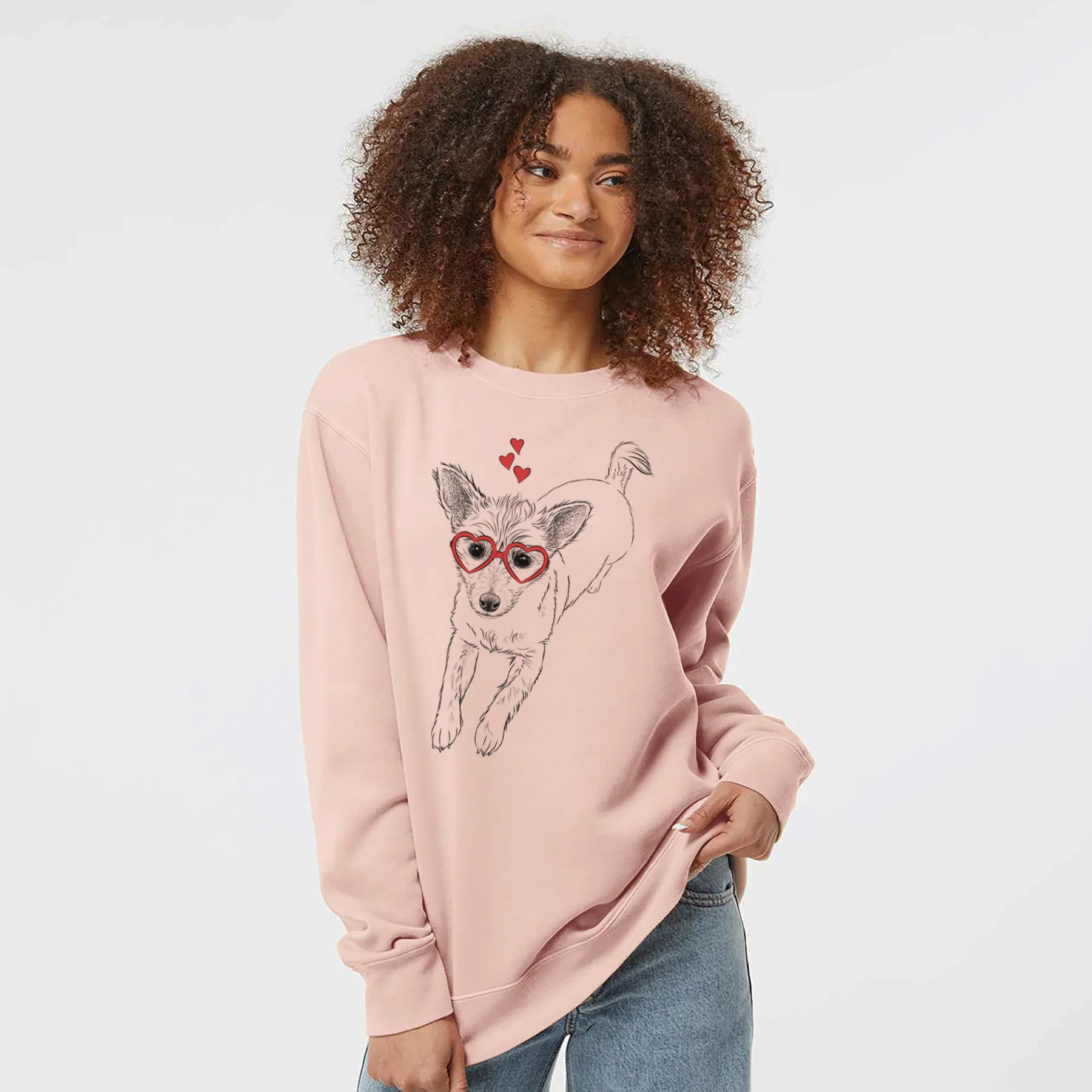 Valentine Maisie the Terrier Mix - Unisex Pigment Dyed Crew Sweatshirt - Image 4