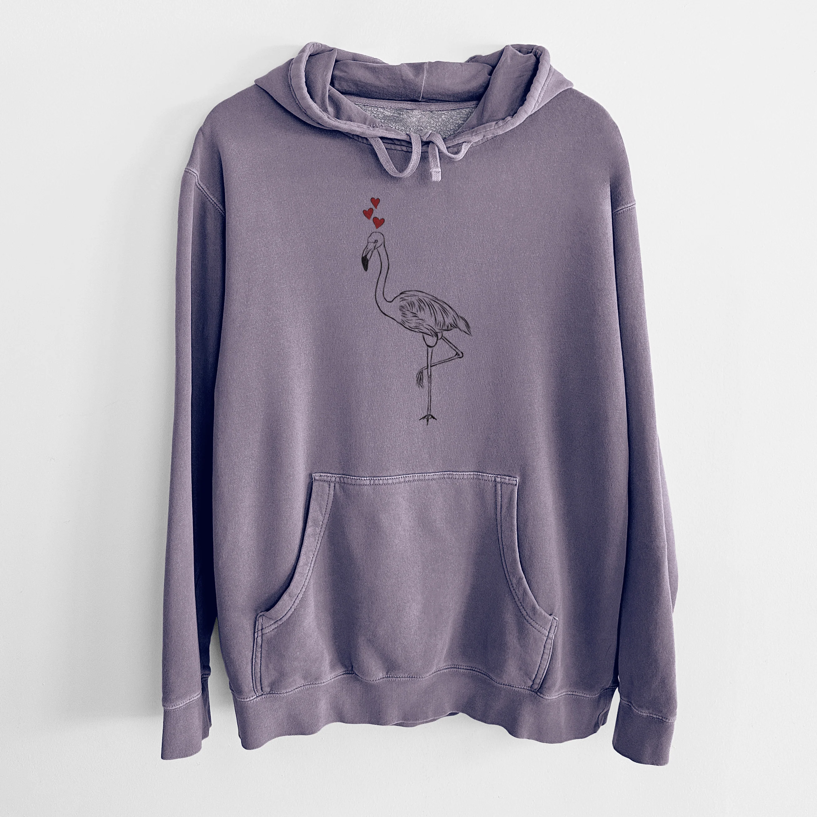 Valentine Mango the Flamingo - Unisex Pigment Dyed Hoodie - Image 9