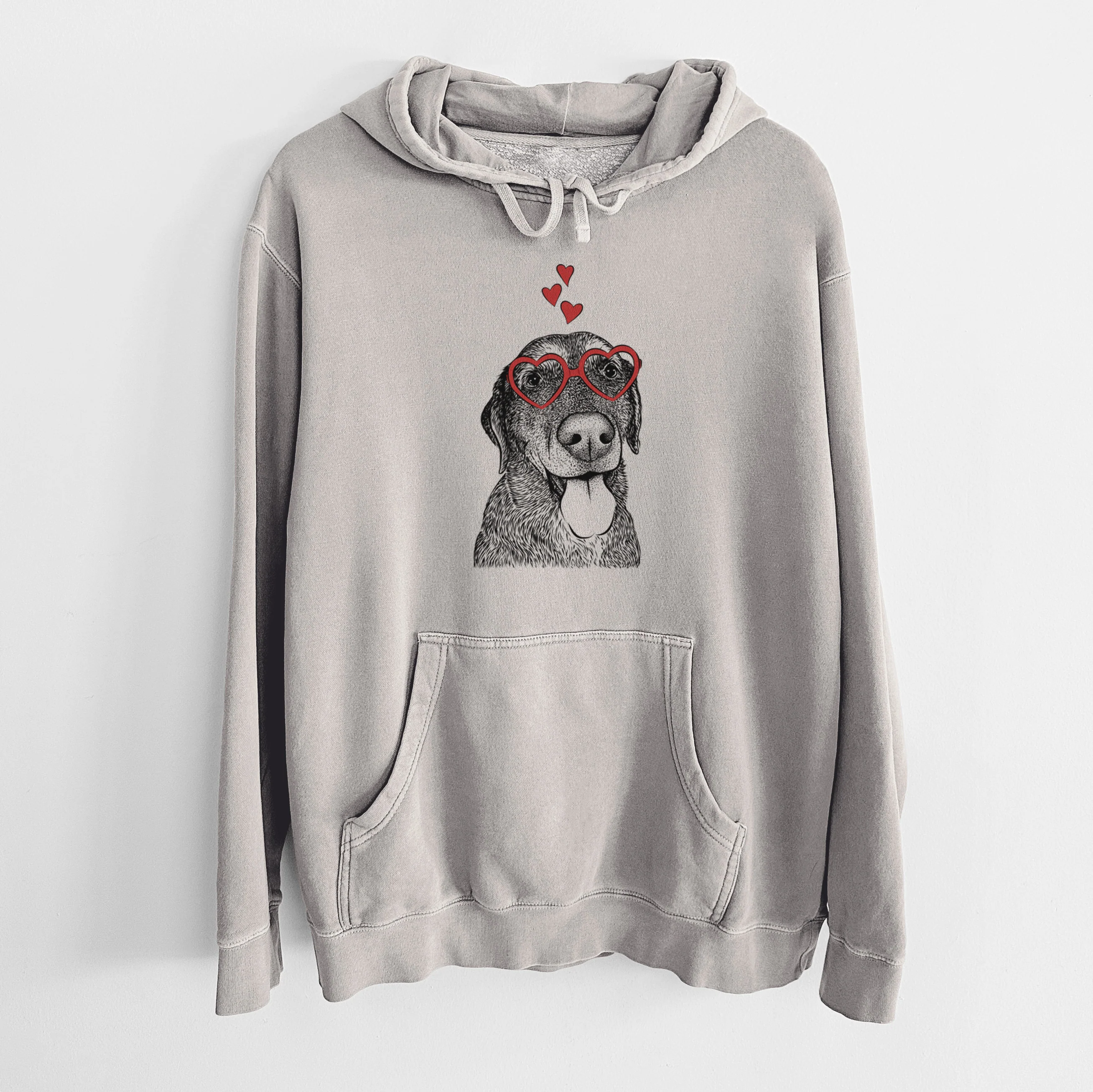 Valentine Max the Labrador Retriever - Unisex Pigment Dyed Hoodie - Image 5