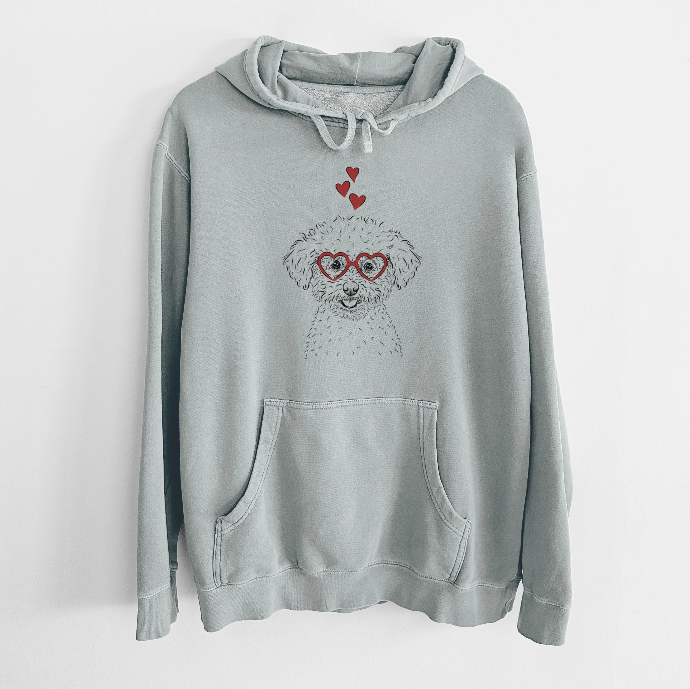 Valentine Mickey the Bichon Frise - Unisex Pigment Dyed Hoodie - Image 7