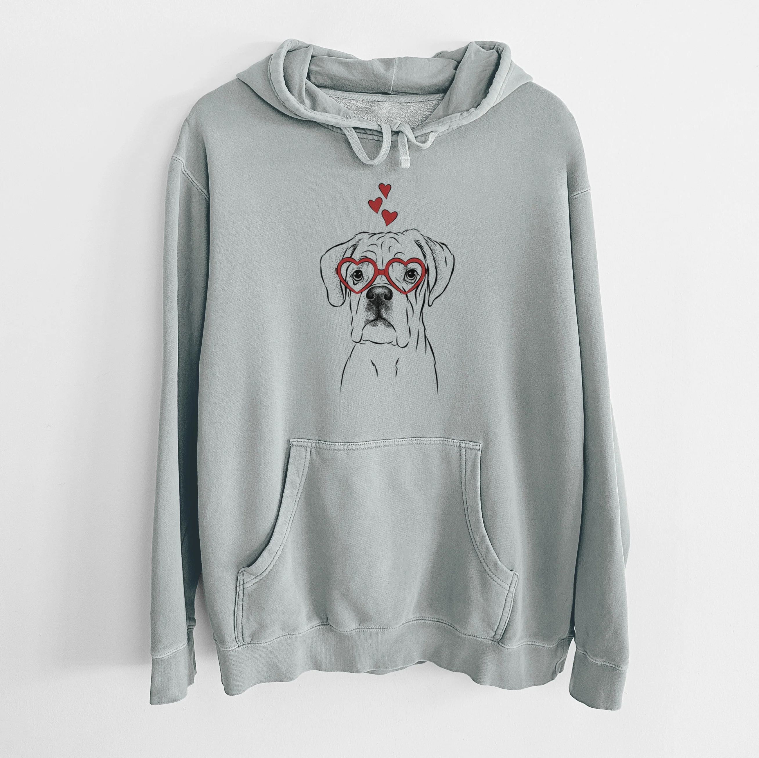 Valentine Nelly the Boxer - Unisex Pigment Dyed Hoodie - Image 7
