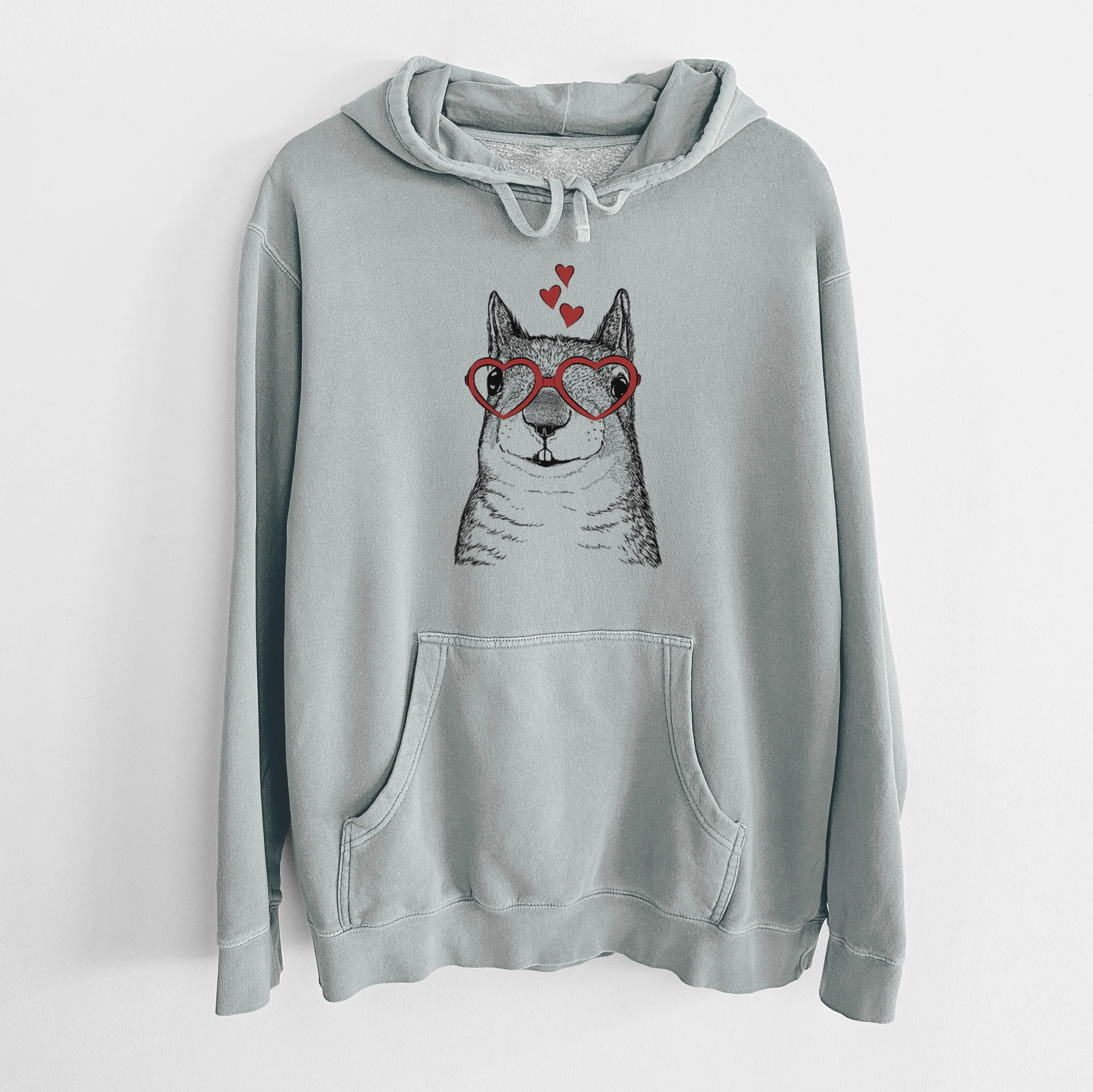 Valentine Nibbles the Squirrel - Unisex Pigment Dyed Hoodie - Image 7