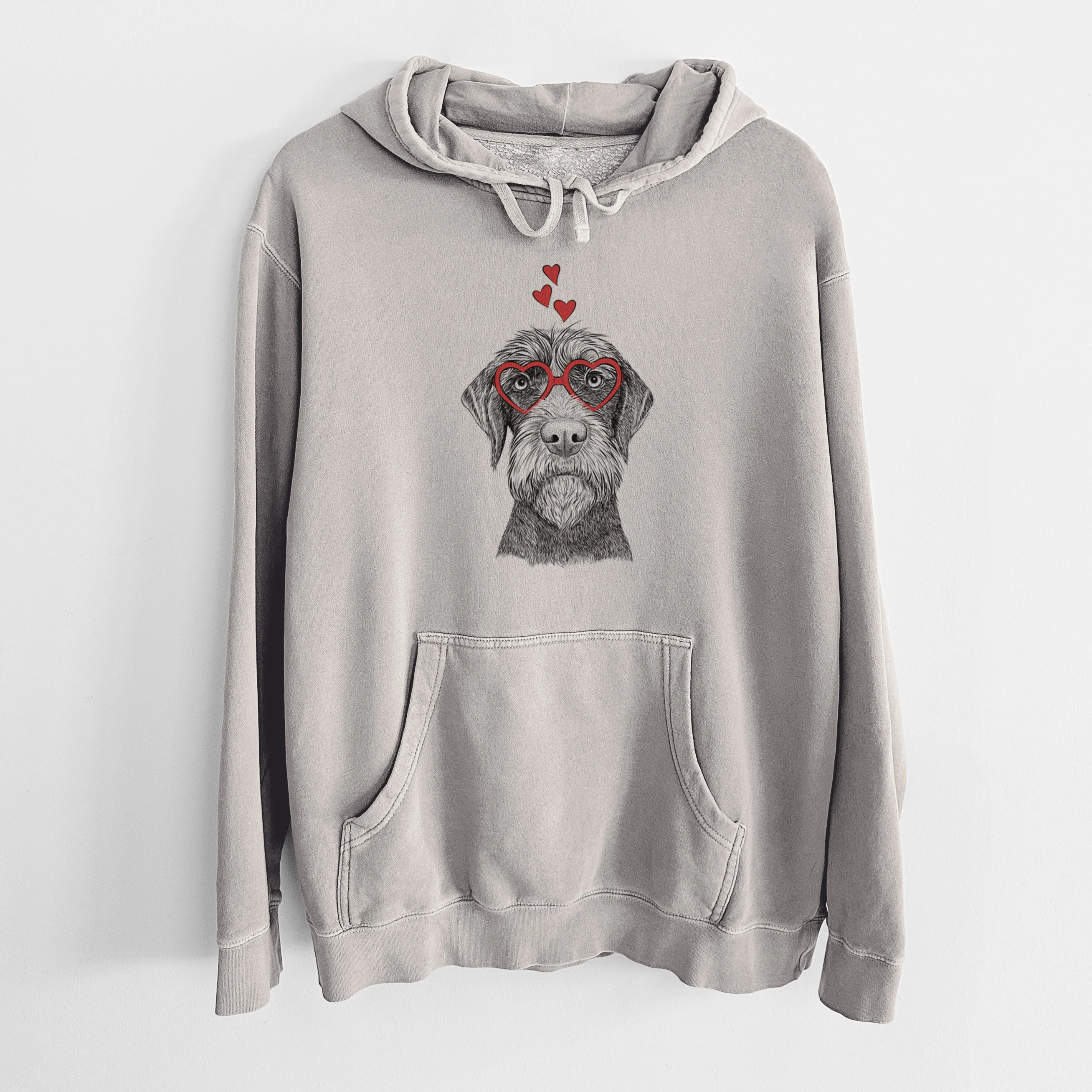 Valentine Oakley the Pudelpointer - Unisex Pigment Dyed Hoodie - Image 5